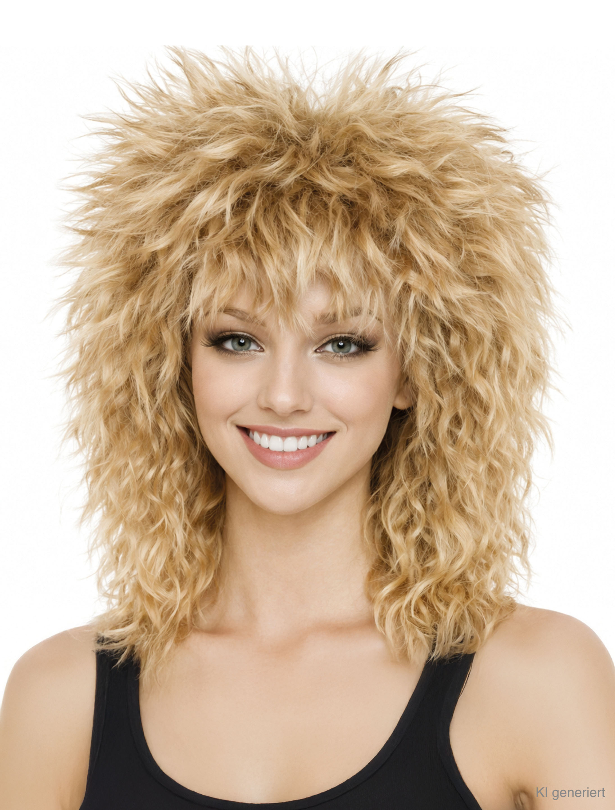 Kostümzubehör Perücke mittellang wellig blond/braun