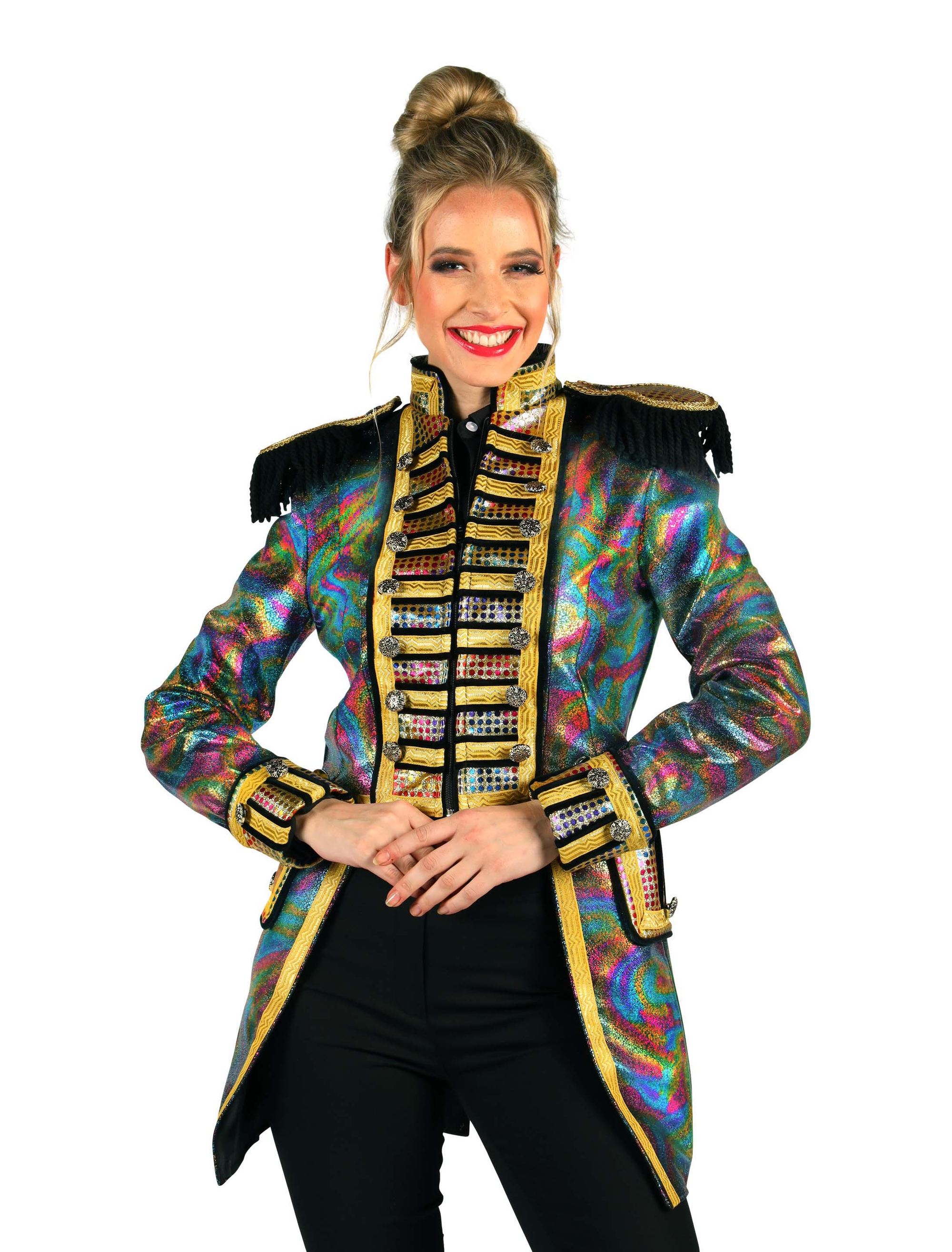 Jacke Zirkusdirektorin metallic Damen bunt XL Farbe: bunt