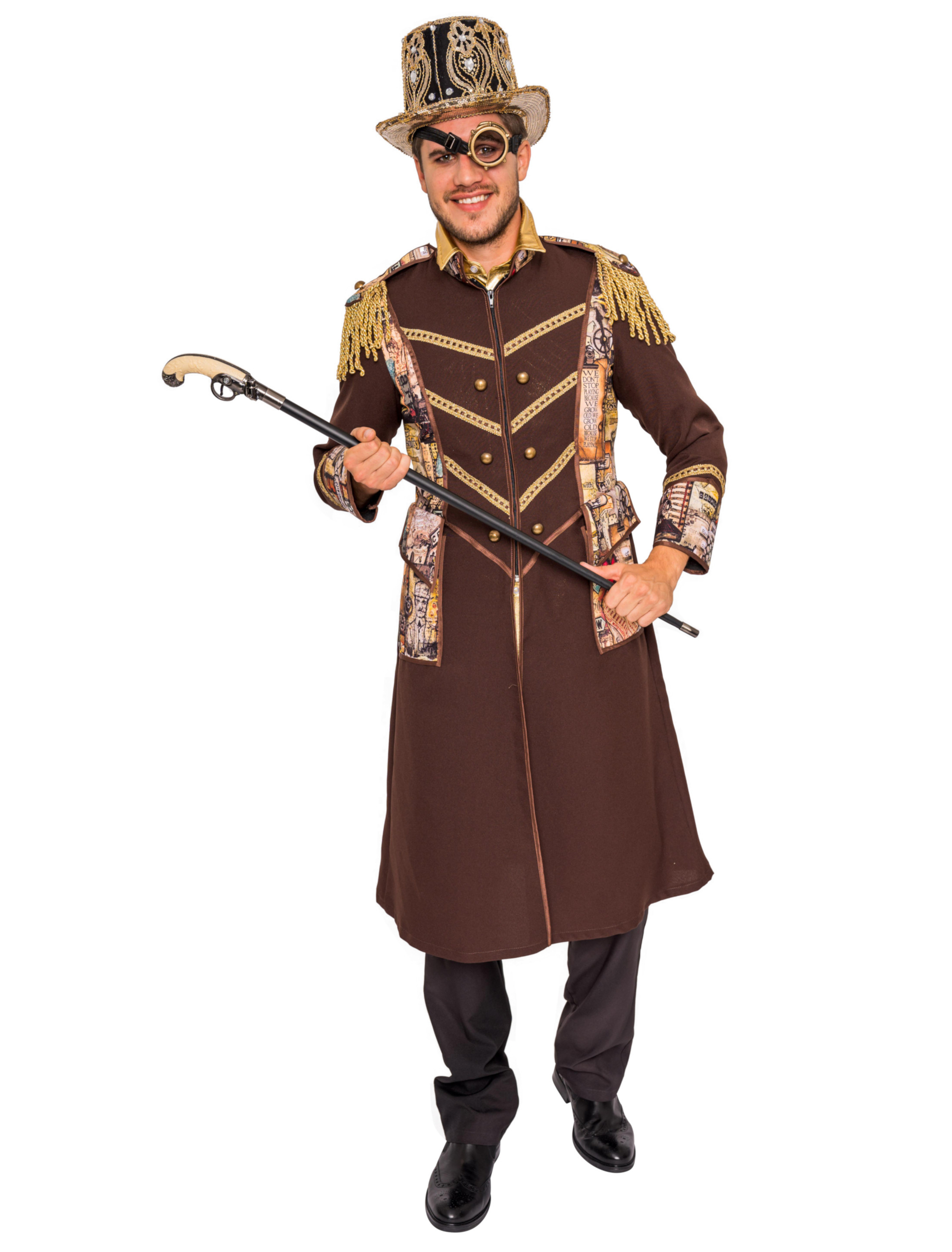 Uniformmantel Steampunk Herren braun 60