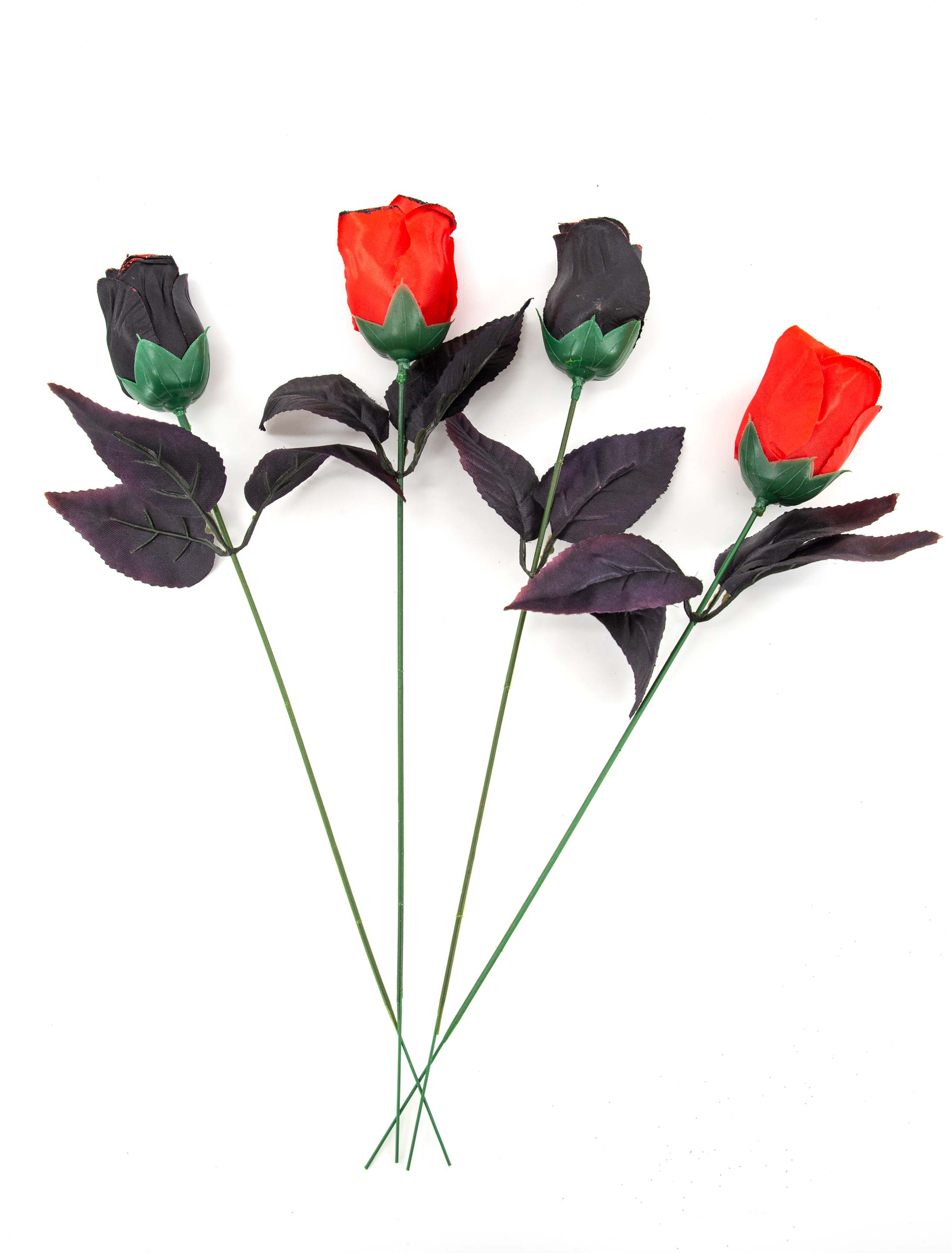 Rosen 4 Stück Farbe: schwarz/rot