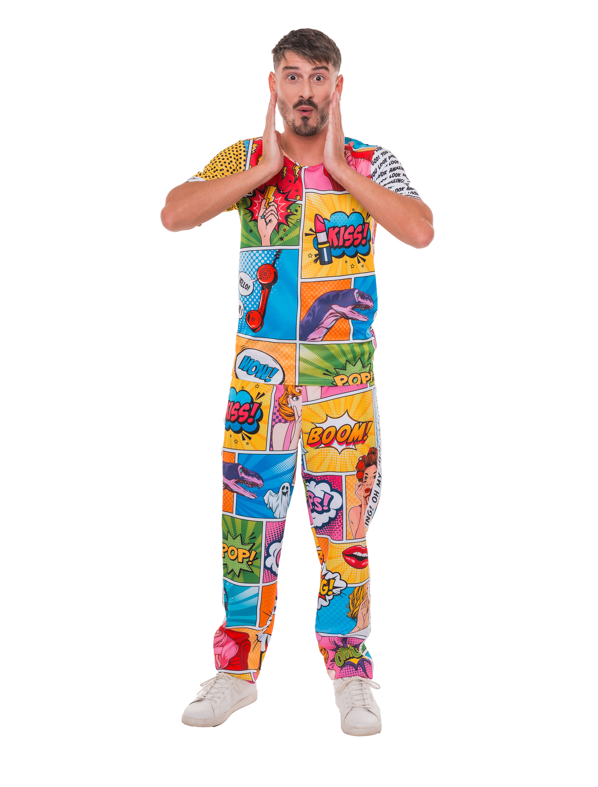 T-Shirt Pop-Art Herren bunt 2XL/3XL Farbe: bunt