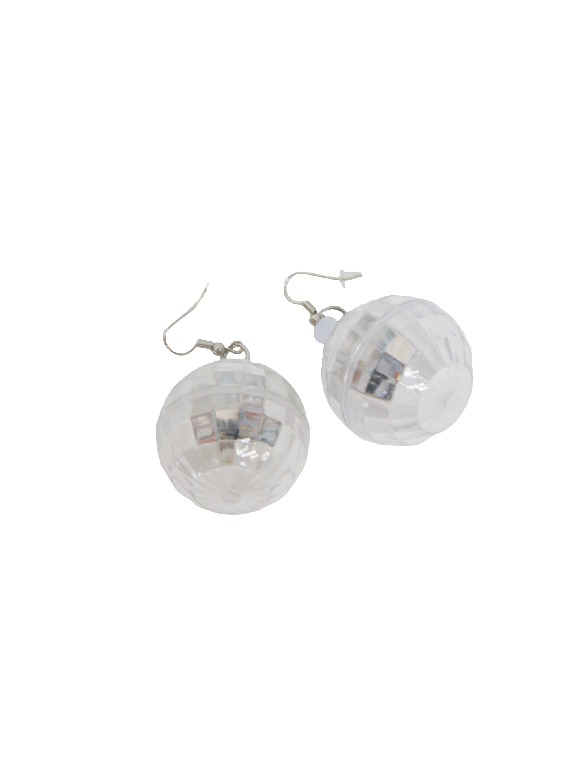 Kostümzubehör Ohrringe LED Discokugel transparent