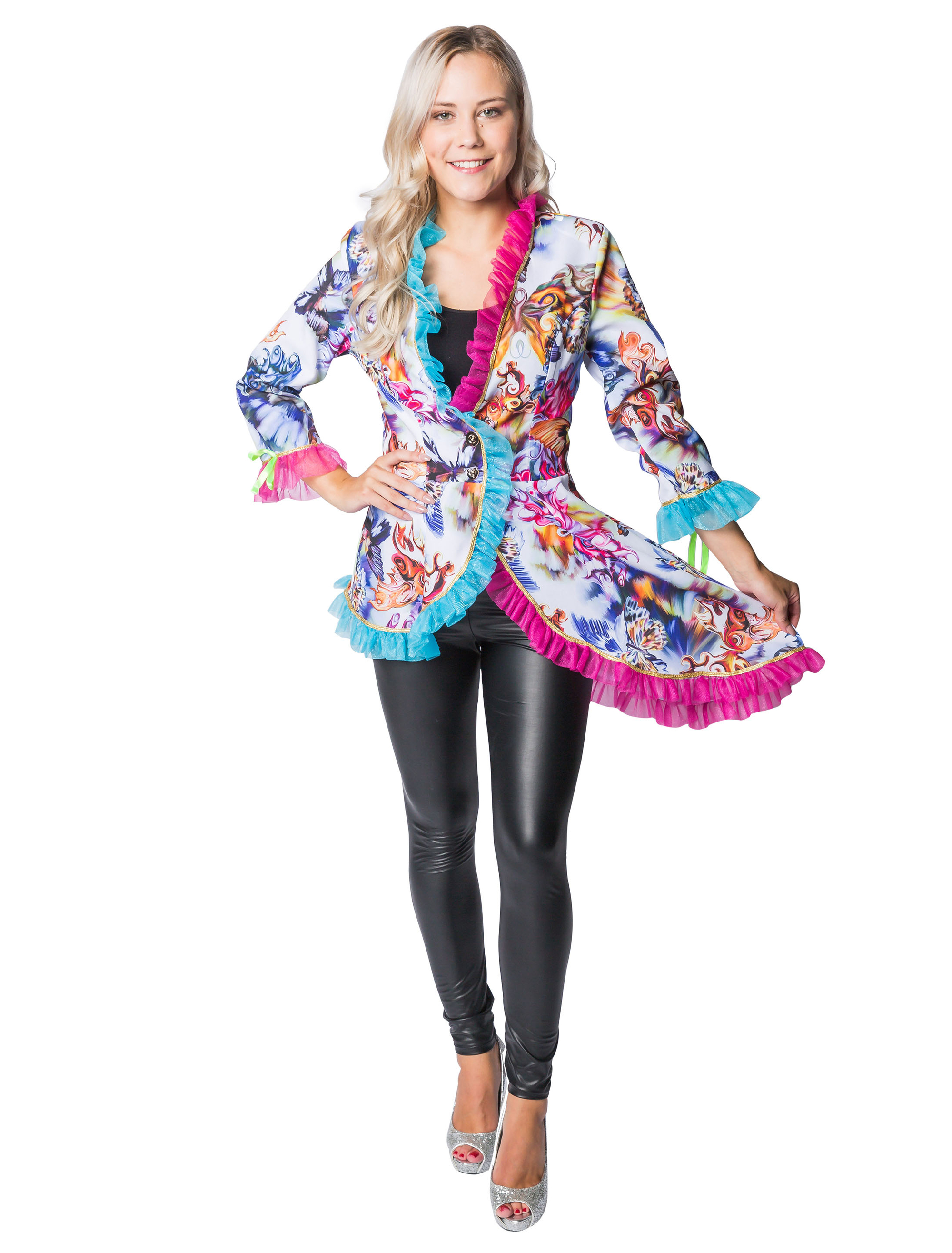 Mantel Schmetterling Damen bunt S Farbe: bunt