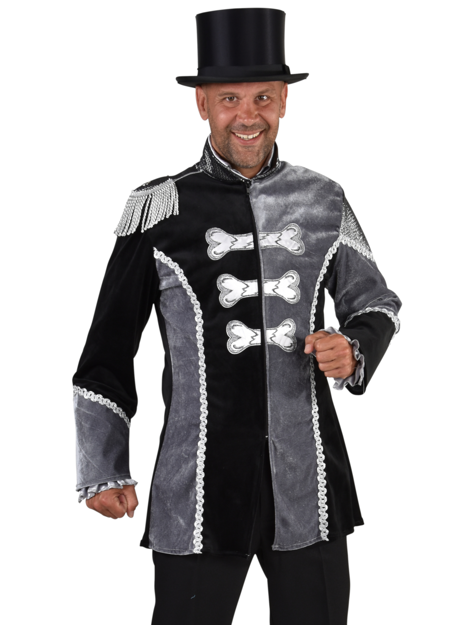 Mantel Knochen Herren schwarz/schwarz XL