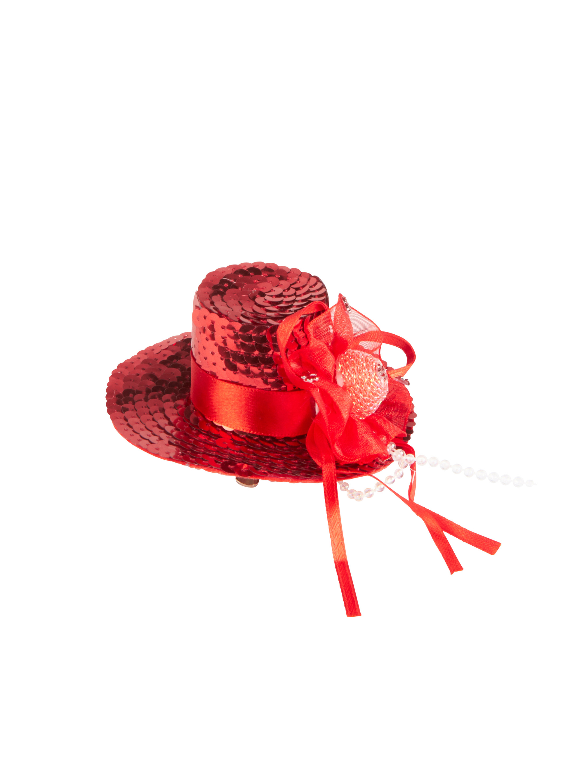 Kostümzubehör Mini Hut mit Haarclip rot one size