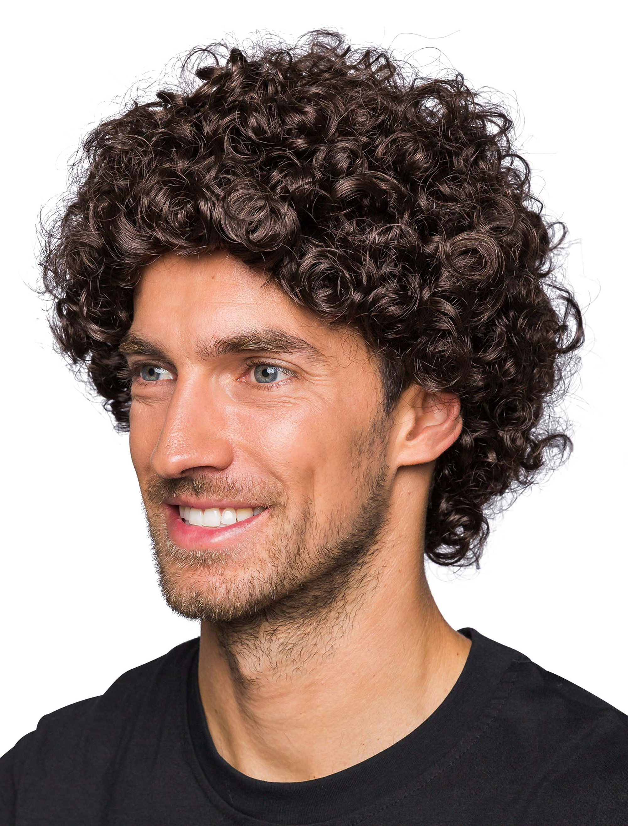 Kostümzubehör Kostümzubehör Perücke kurzer Lockenkopf braun one size