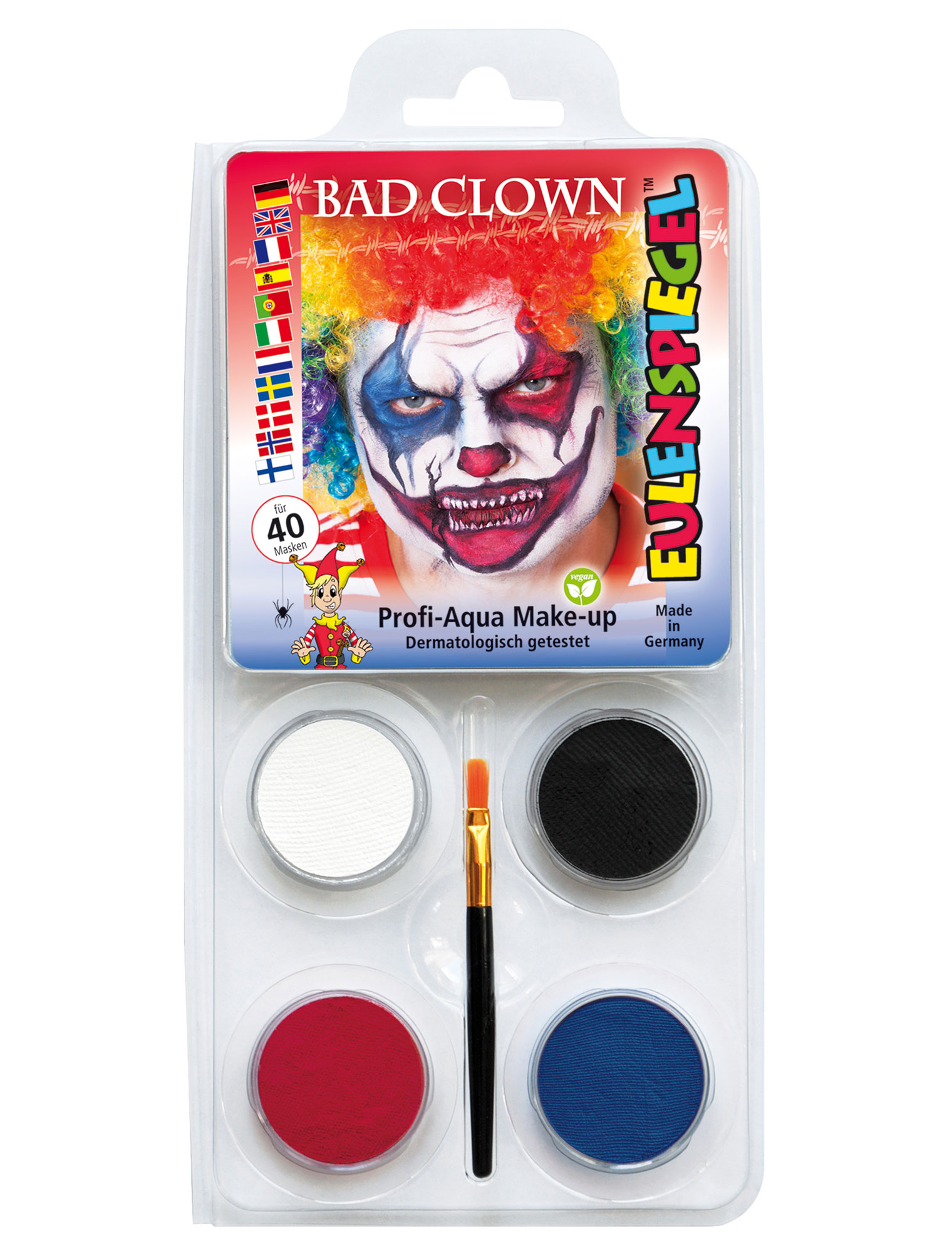 Aqua-Set Bad Clown Schminke für Karneval & Fasching