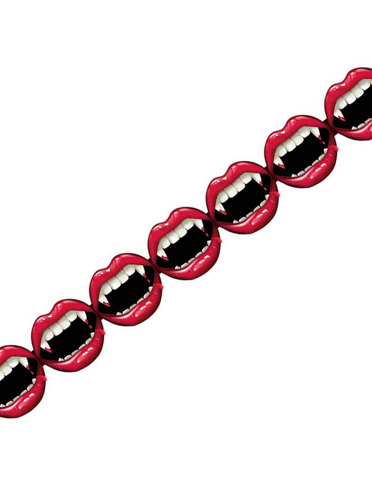 Girlande Halloween Vampir schwarz/weiß/rot