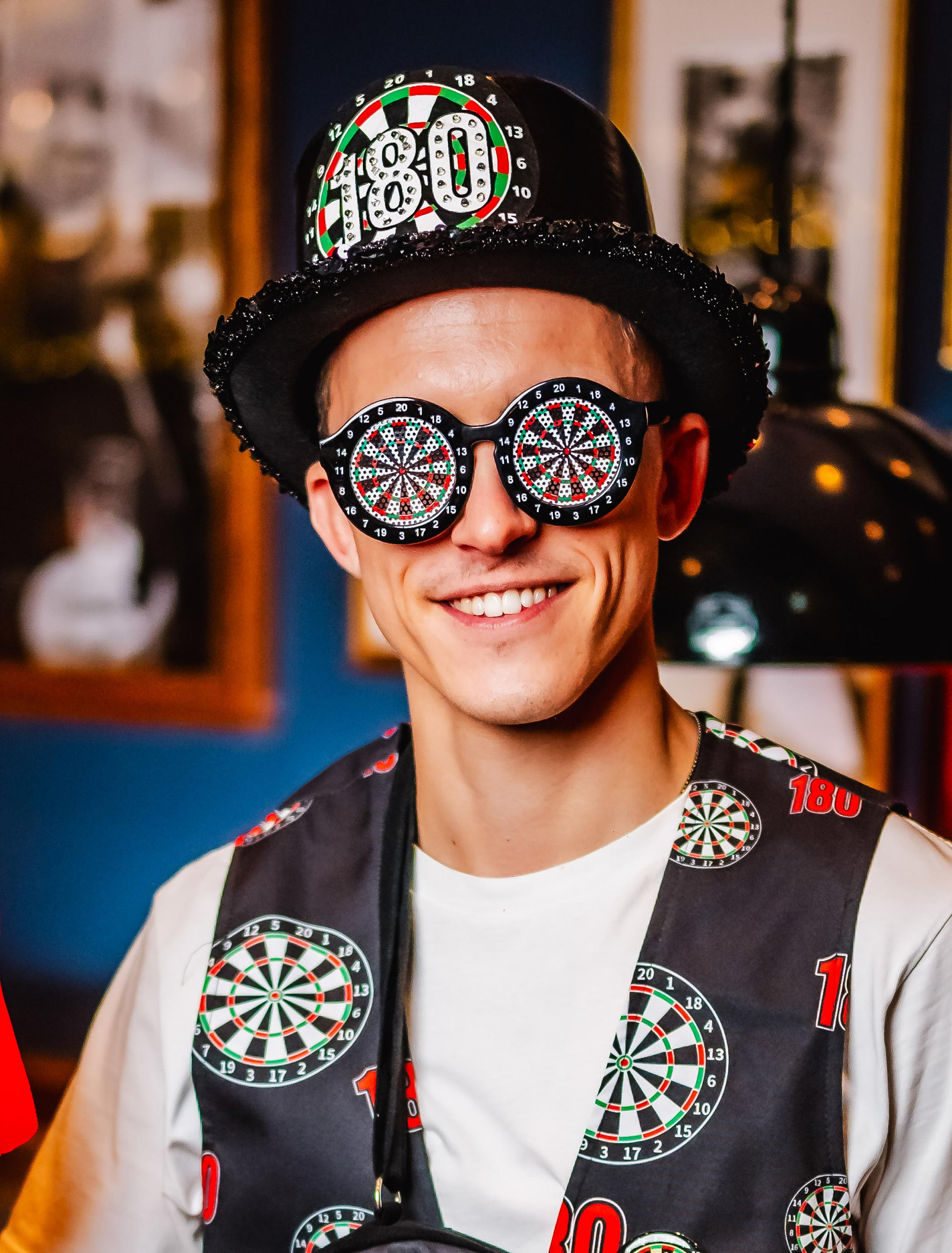 Kostümzubehör Brille Darts mehrfarbig