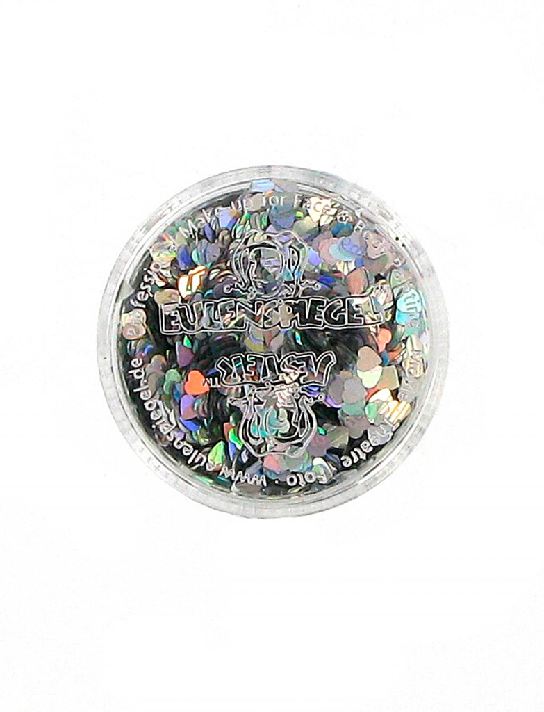 Glitzer Herzen silber 6g Schminke für Karneval & Fasching