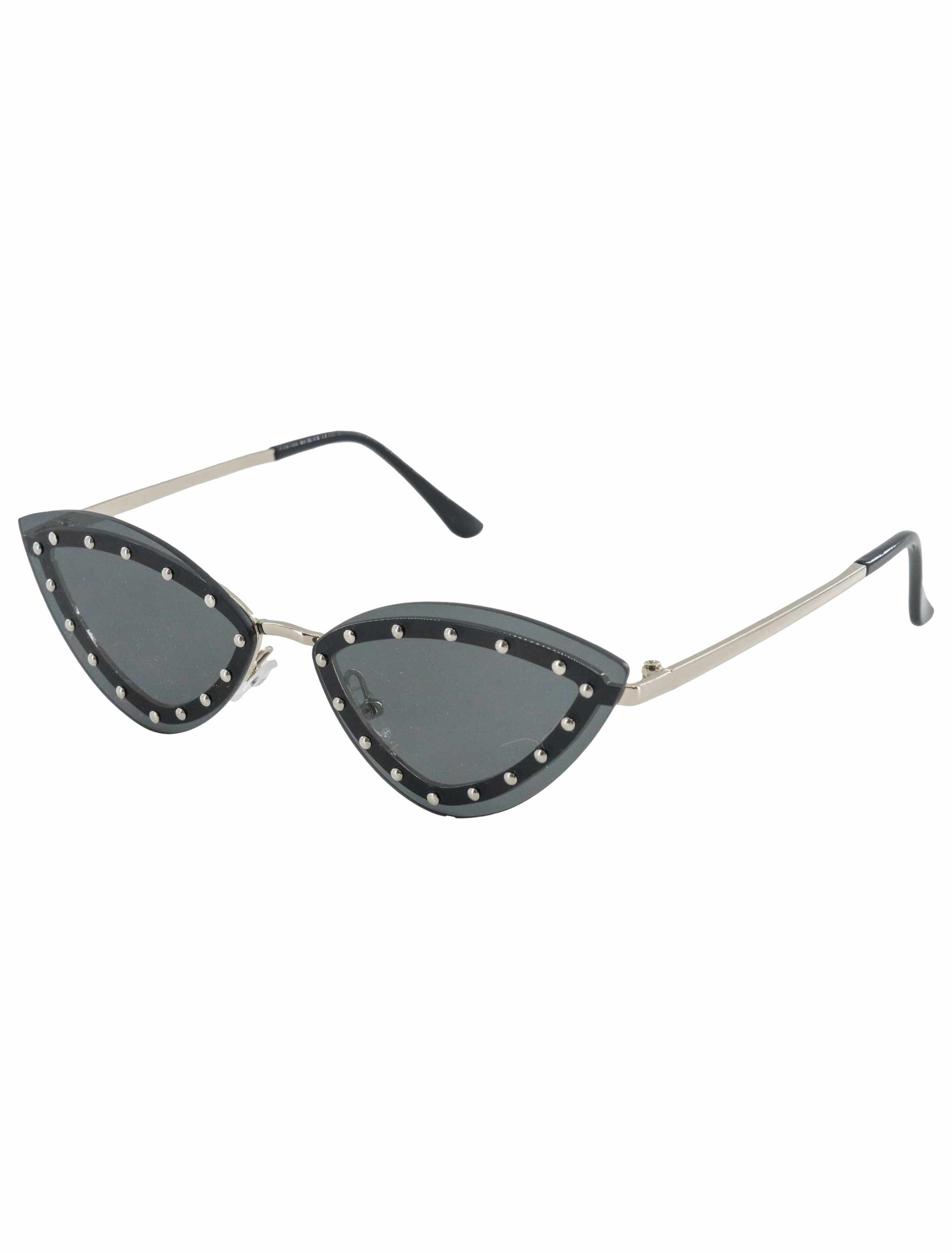 Kostümzubehör Brille Katzenaugen schwarz