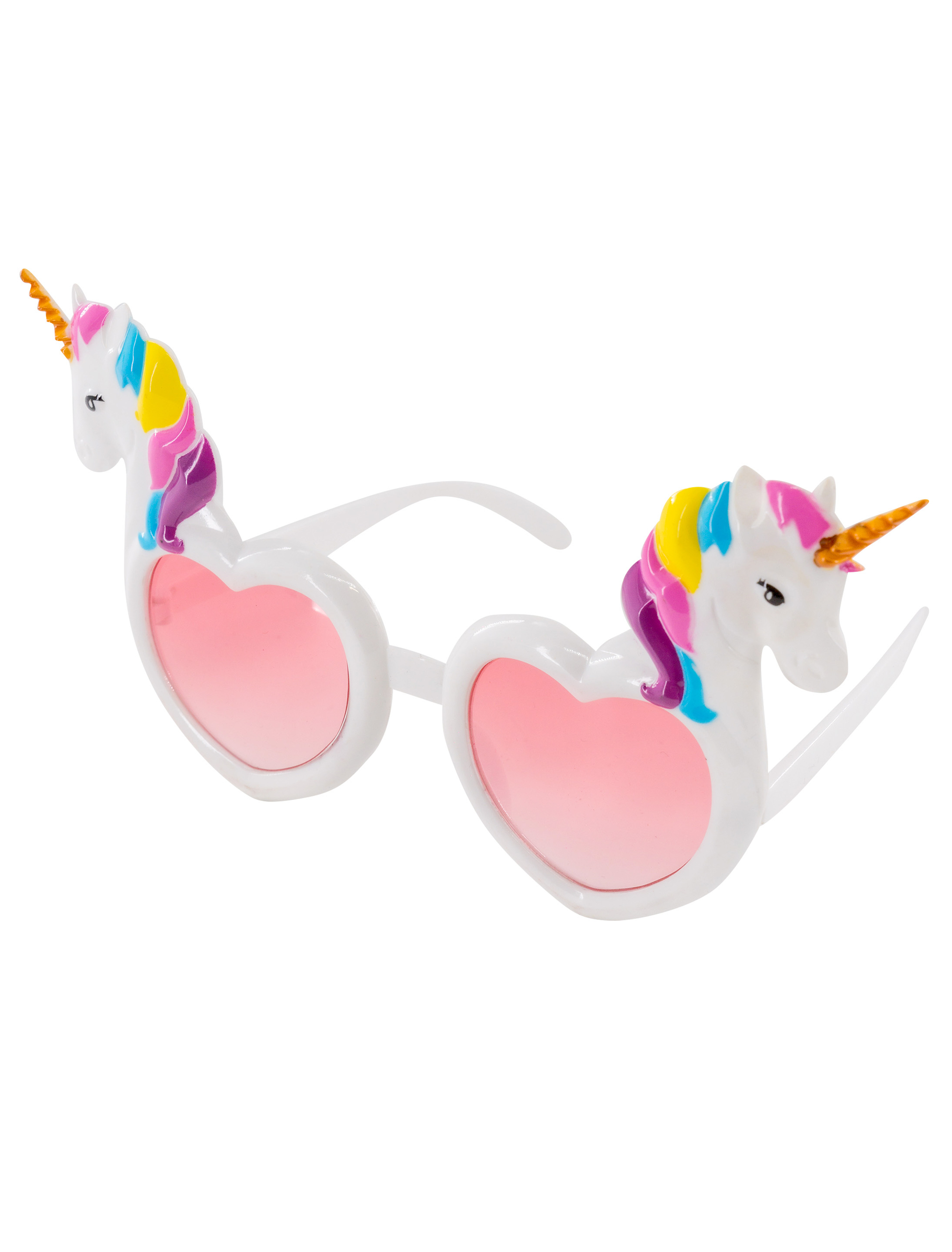 Kostümzubehör Brille Einhorn rosa/weiß