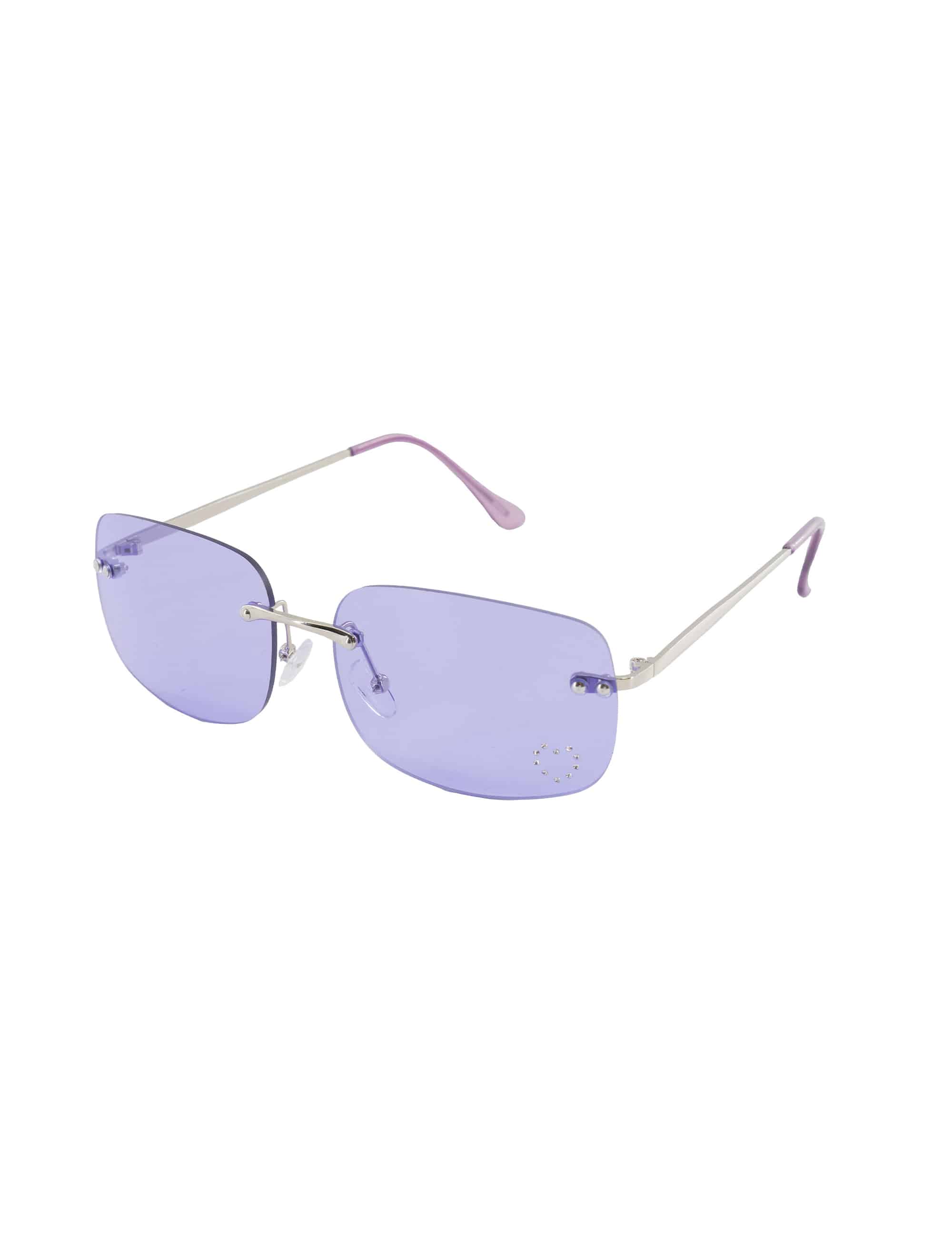 Kostümzubehör Brille mit Blumendiamant lila