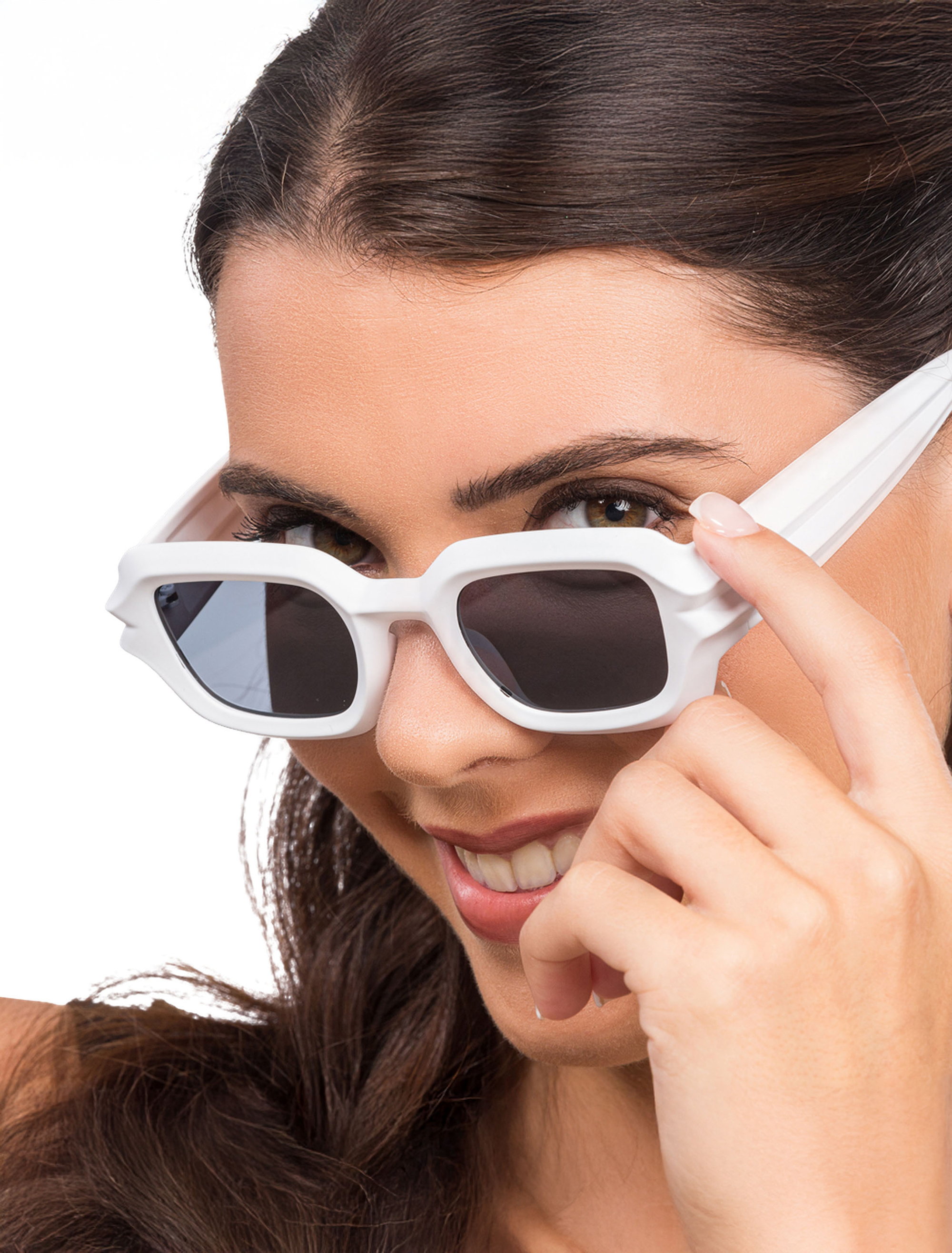 Kostümzubehör Brille Rave weiß