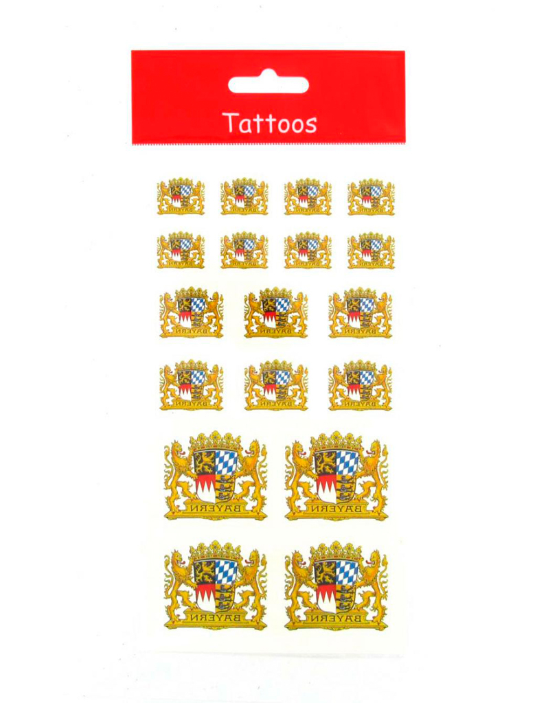 Kostümzubehör Tattoo Wappen Bayern Farbe: gold