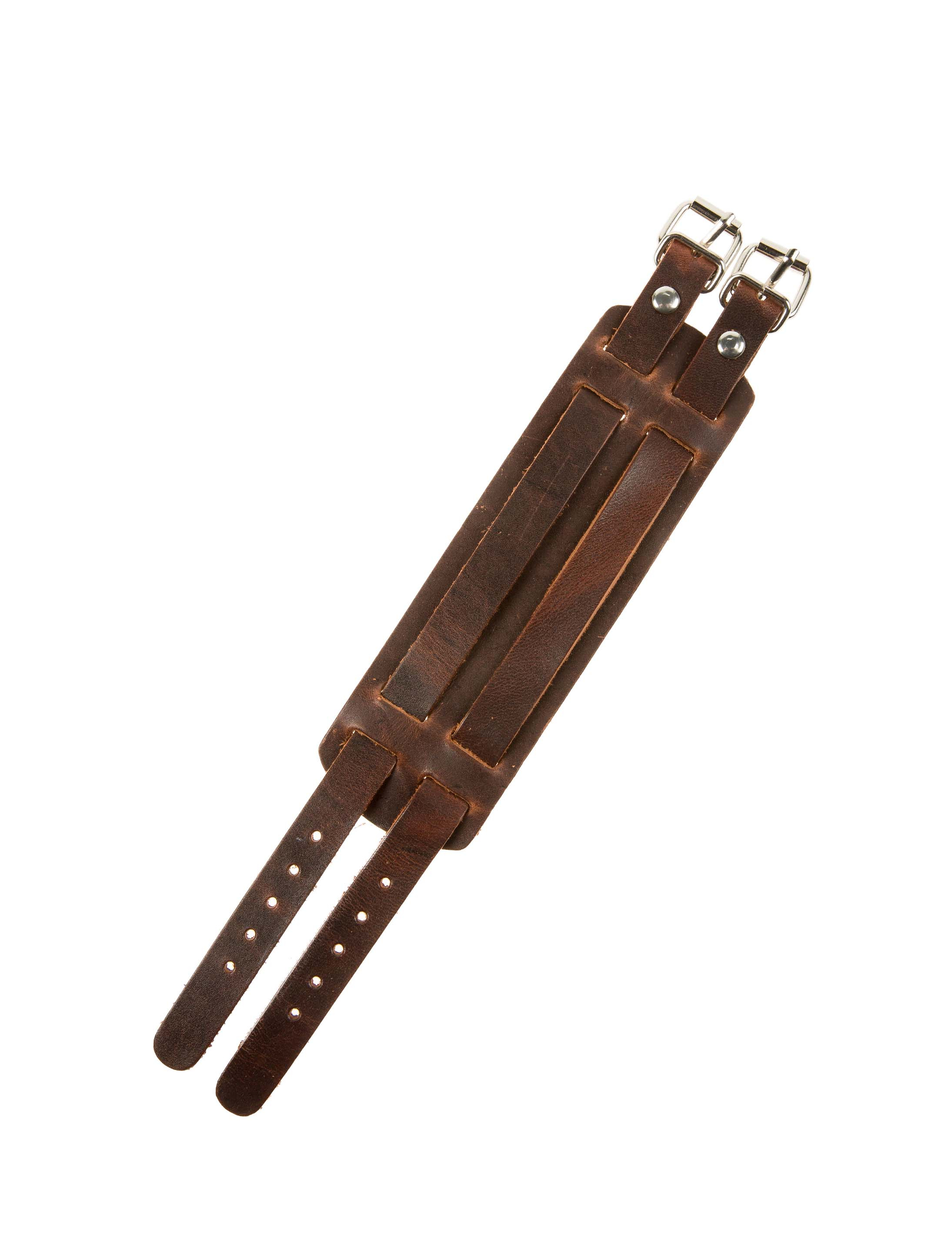 Kostümzubehör Kunstleder-Armband 2-reihig braun