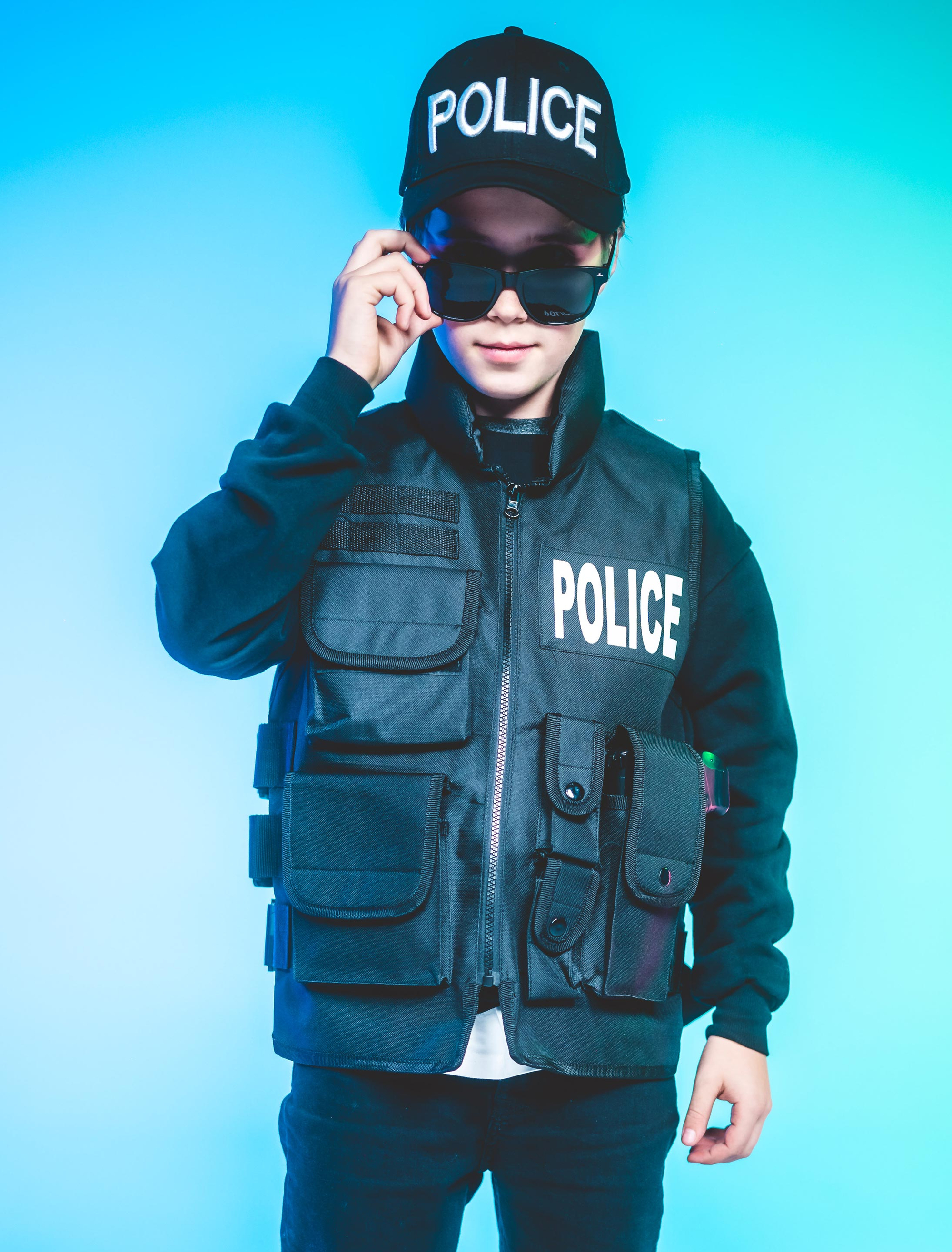Weste POLICE Kinder Farbe: schwarz