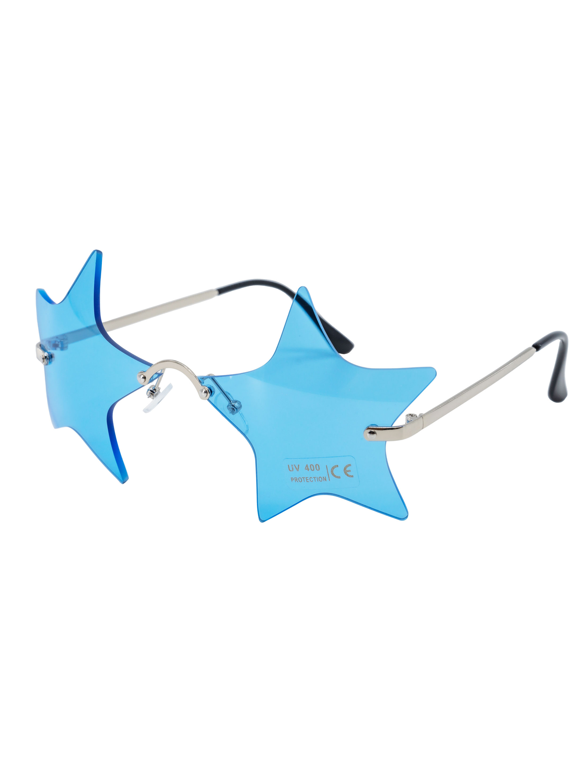 Kostümzubehör Brille Stern blau
