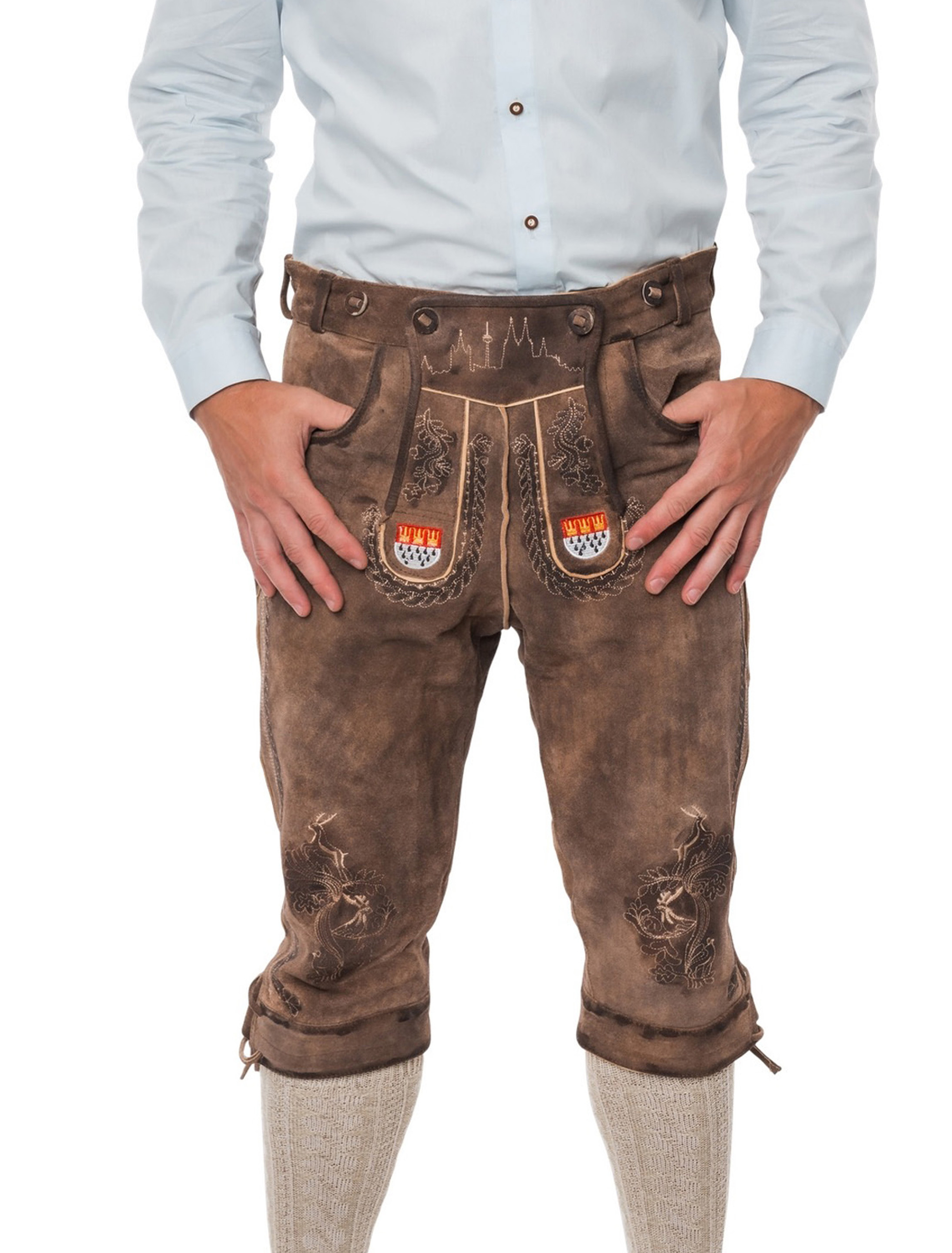 Lederhose Jupp 3/4 Herren braun L