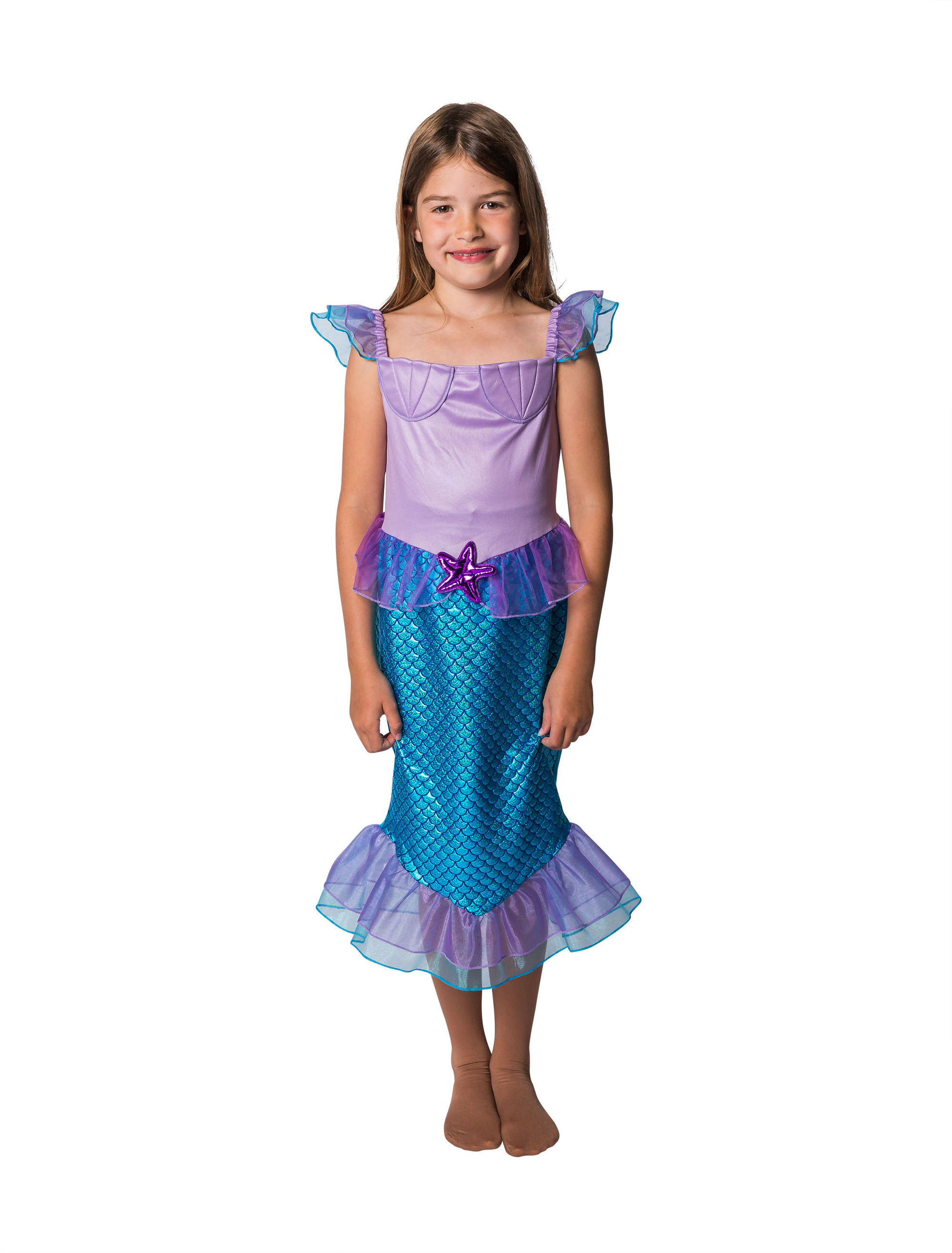 Kleid Meerjungfrau Kinder Mädchen blau 7-8 Jahre