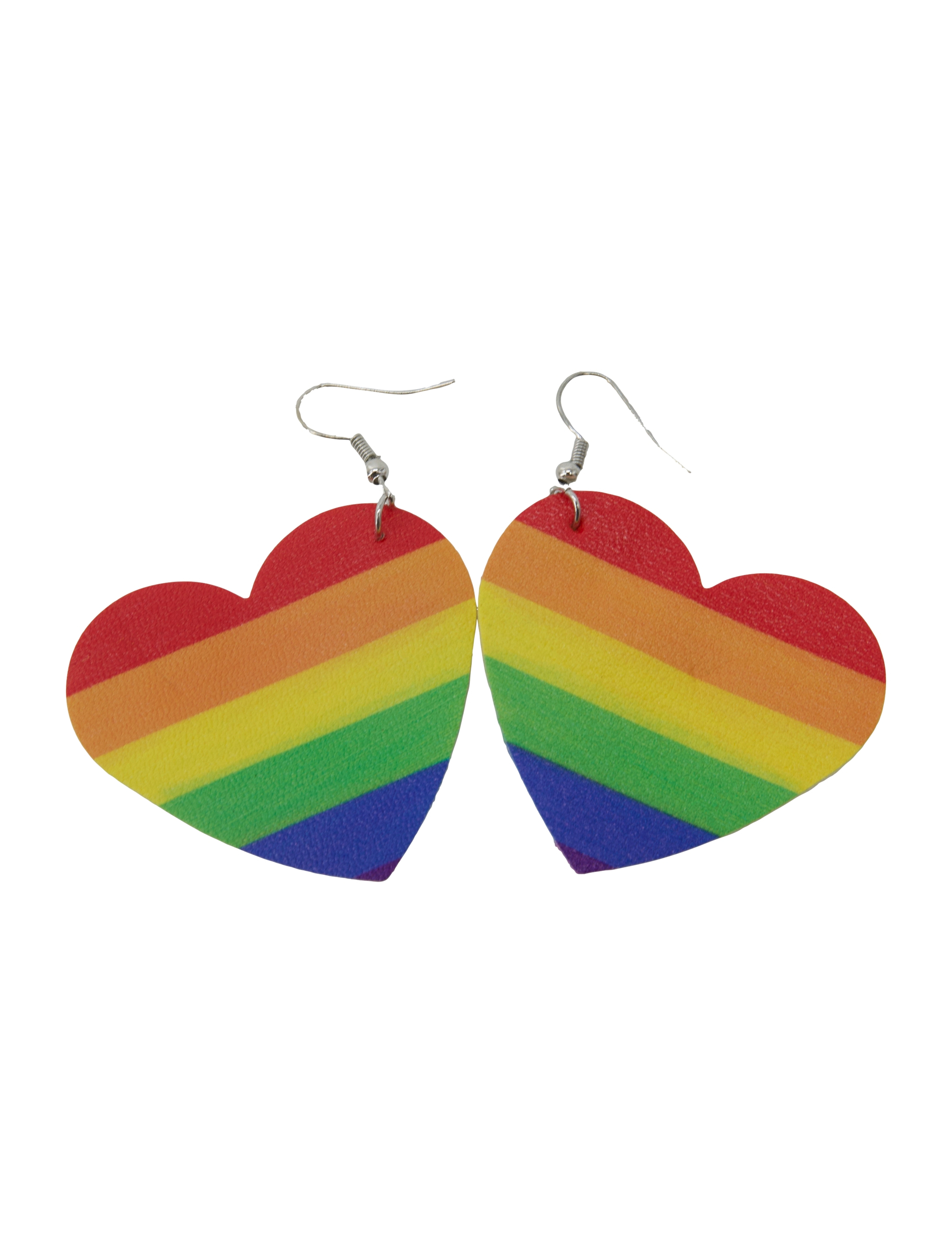Kostümzubehör Ohrringe Herz rainbow