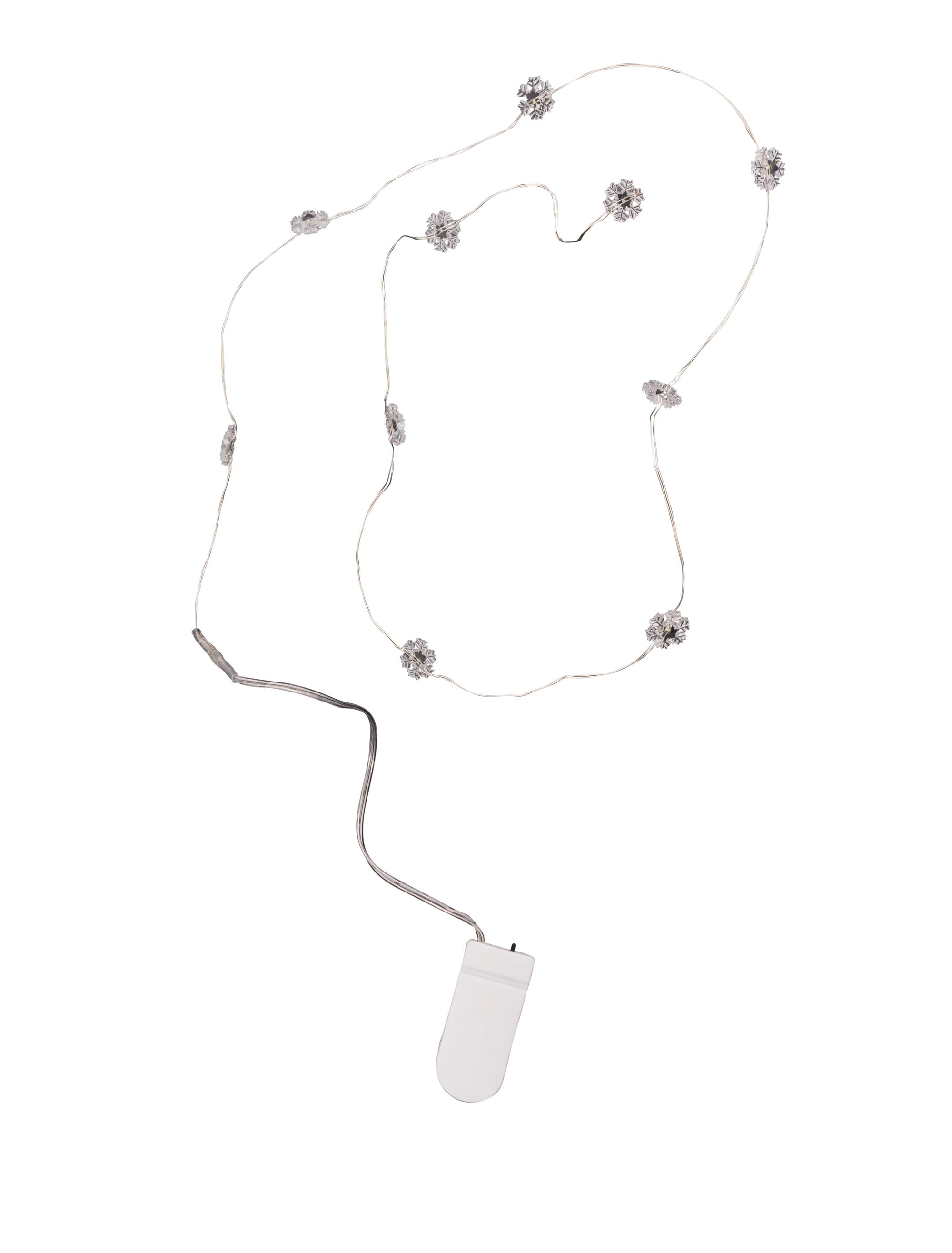 LED Lichterkette Schneeflocken 1m Farbe: weiß
