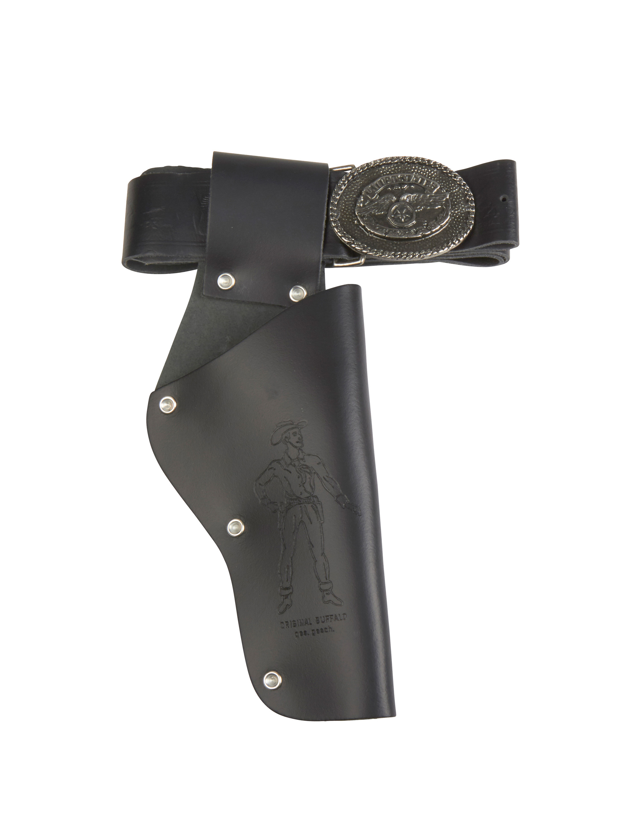 Kostümzubehör Coltgürtel Leder mit 1 Tasche schwarz