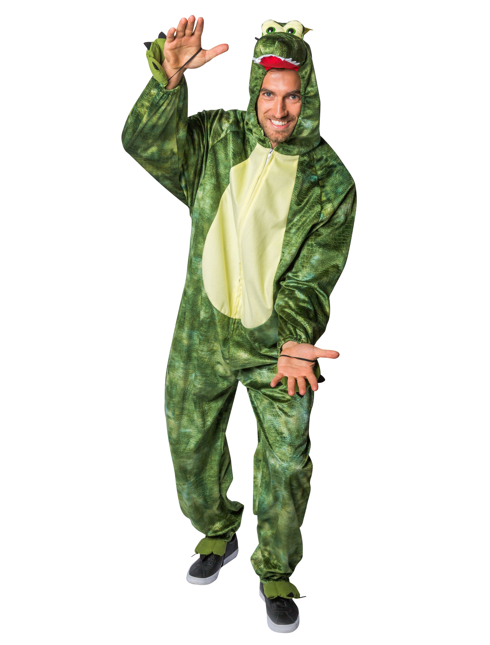 Overall Plüsch Krokodil Herren grün 56-58