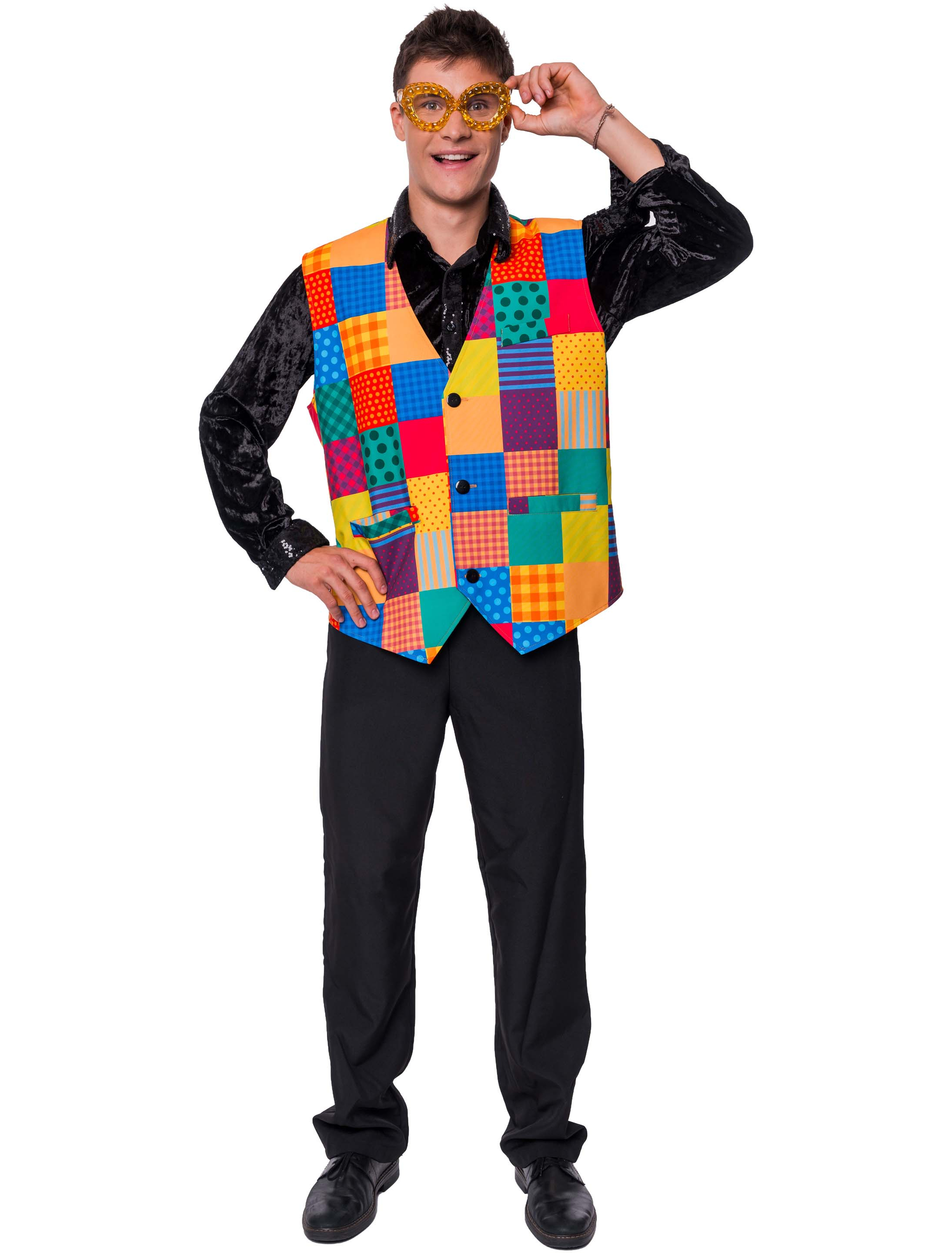 Weste Clown Herren bunt 4XL/5XL Farbe: bunt