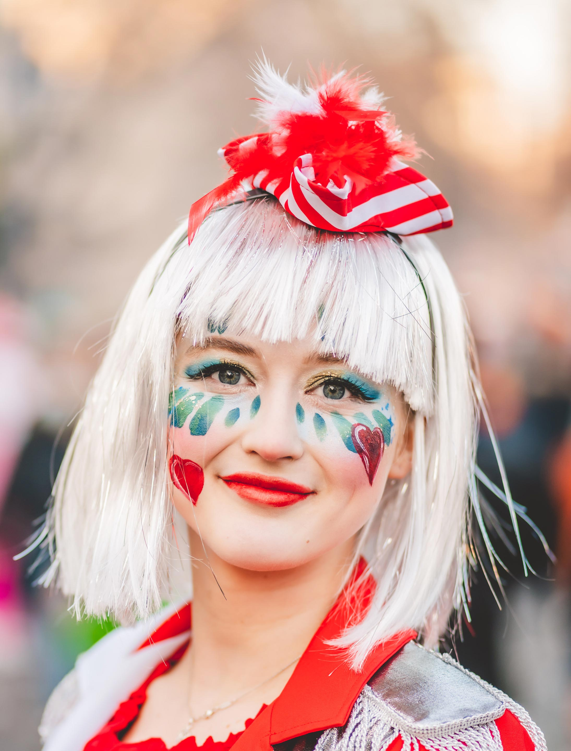 Kostümzubehör Haarreif Mini Dreispitz gestreift Damen rot/weiß