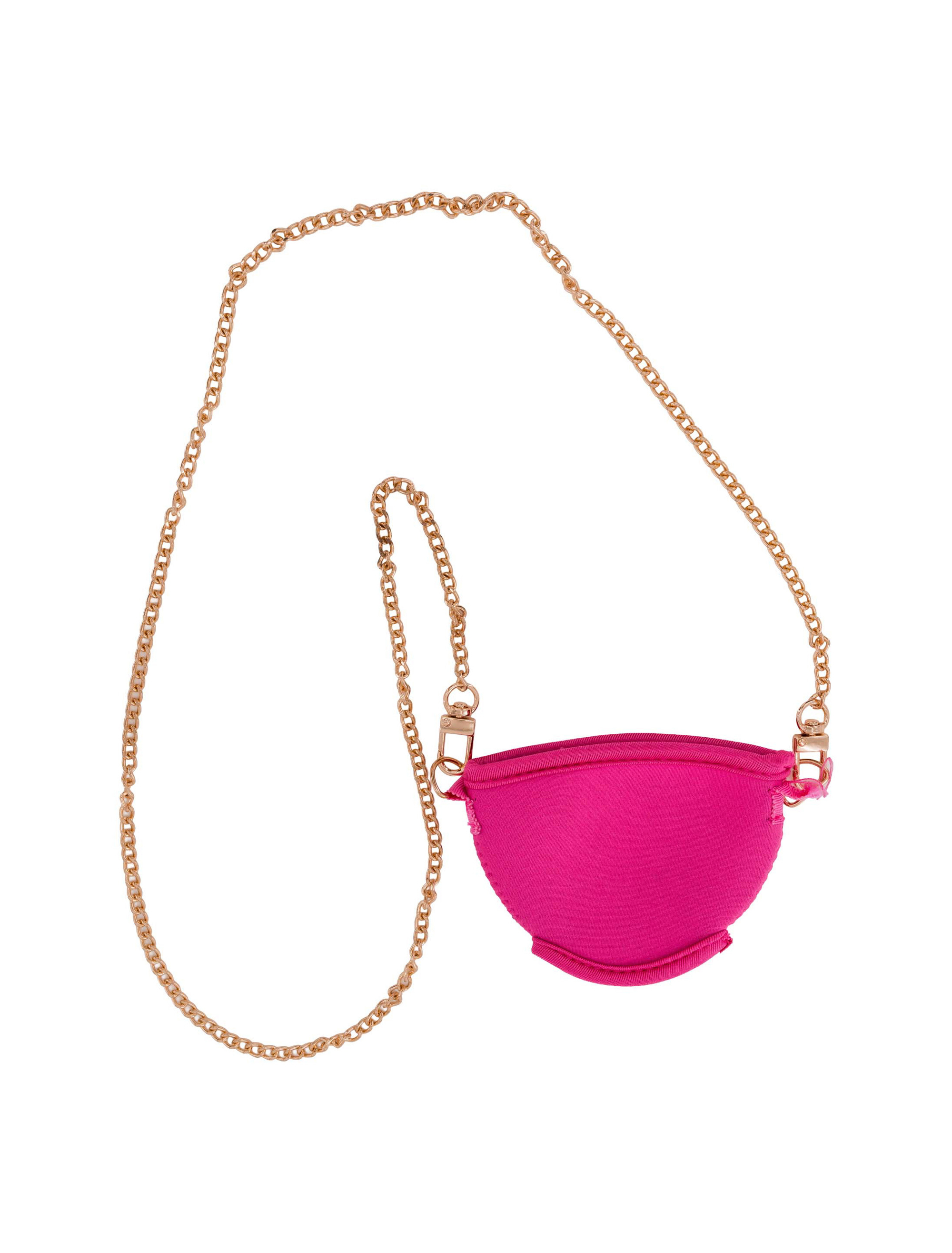 Kostümzubehör Weinglashalter mit Kette pink