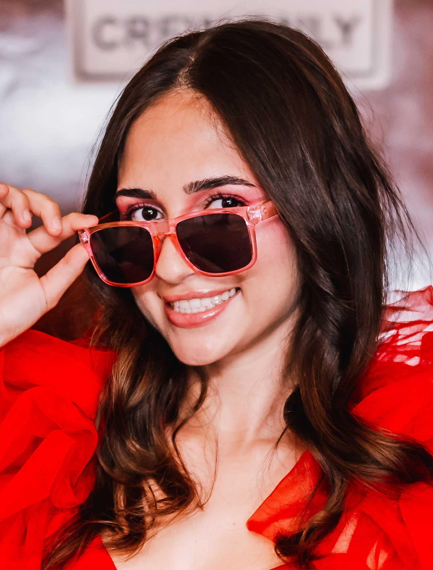 Kostümzubehör Brille Neon neonpink