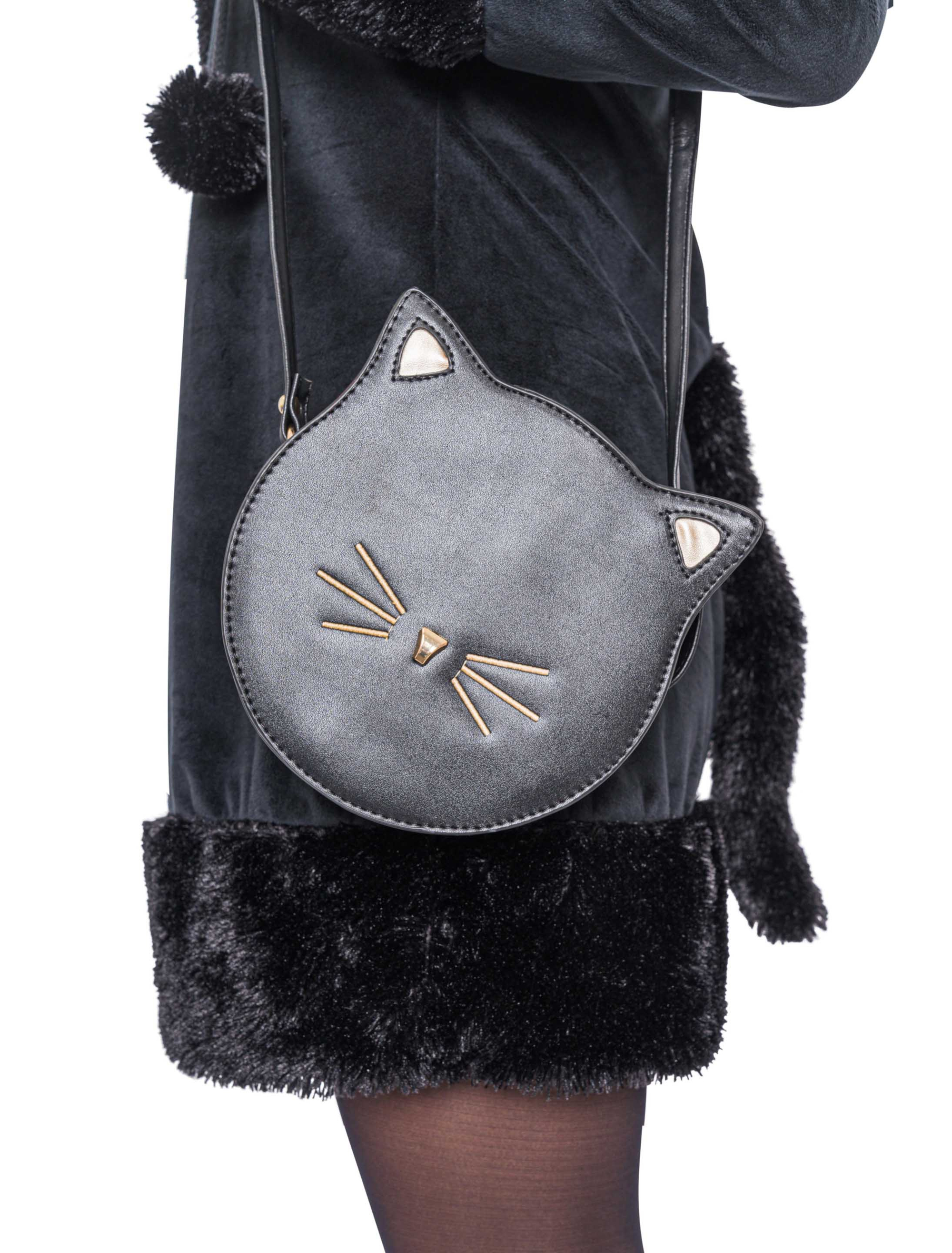 Kostümzubehör Tasche Katze schwarz