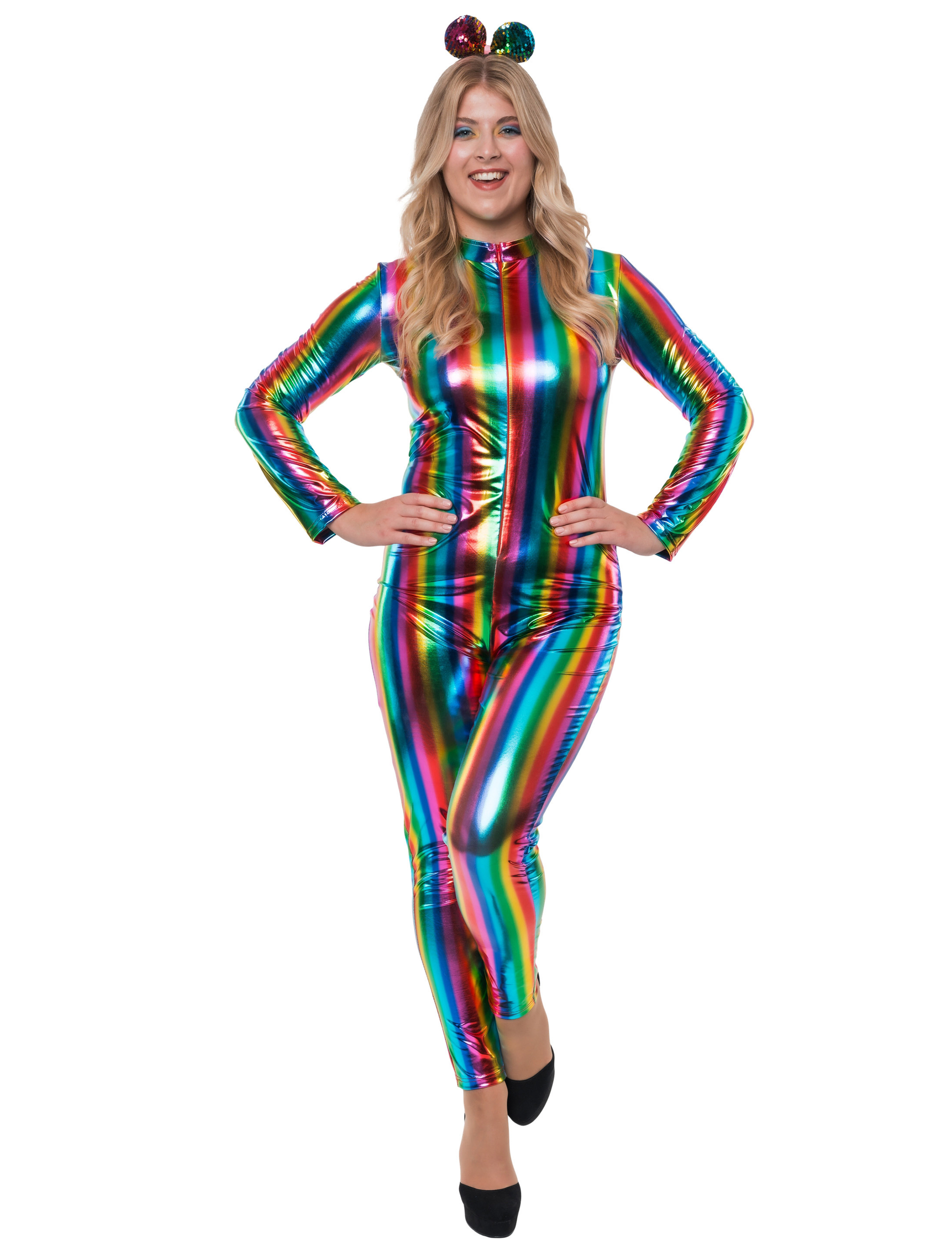 Jumpsuit Metallic Damen rainbow S/M