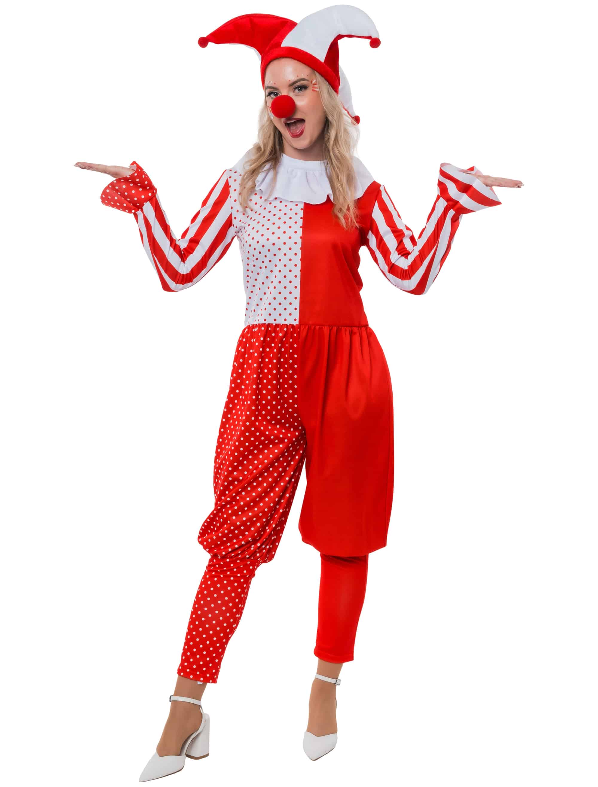 Jumpsuit Clown rot/weiß 2XL/3XL