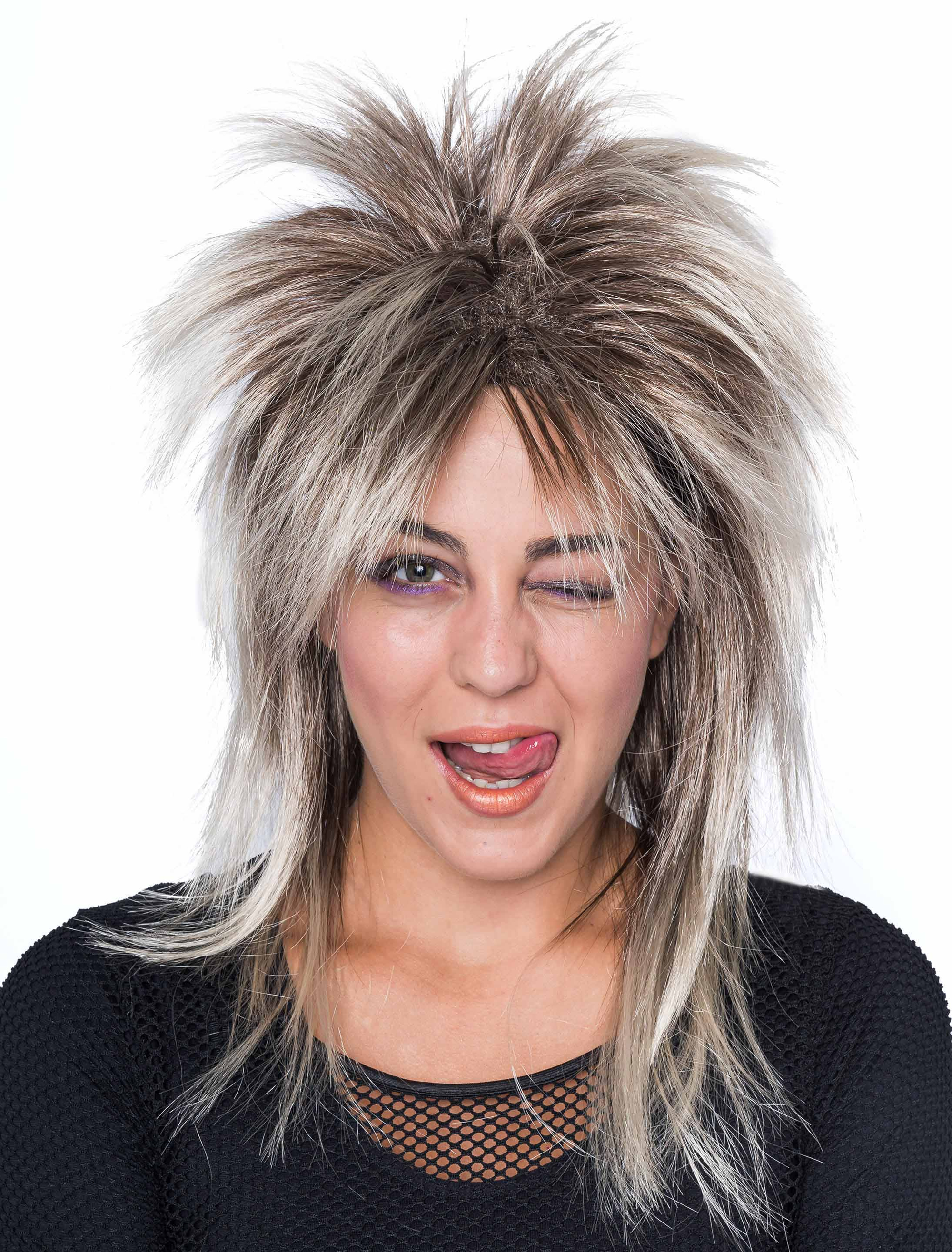 Kostümzubehör Kostümzubehör Perücke Rocklegende blond/braun one size