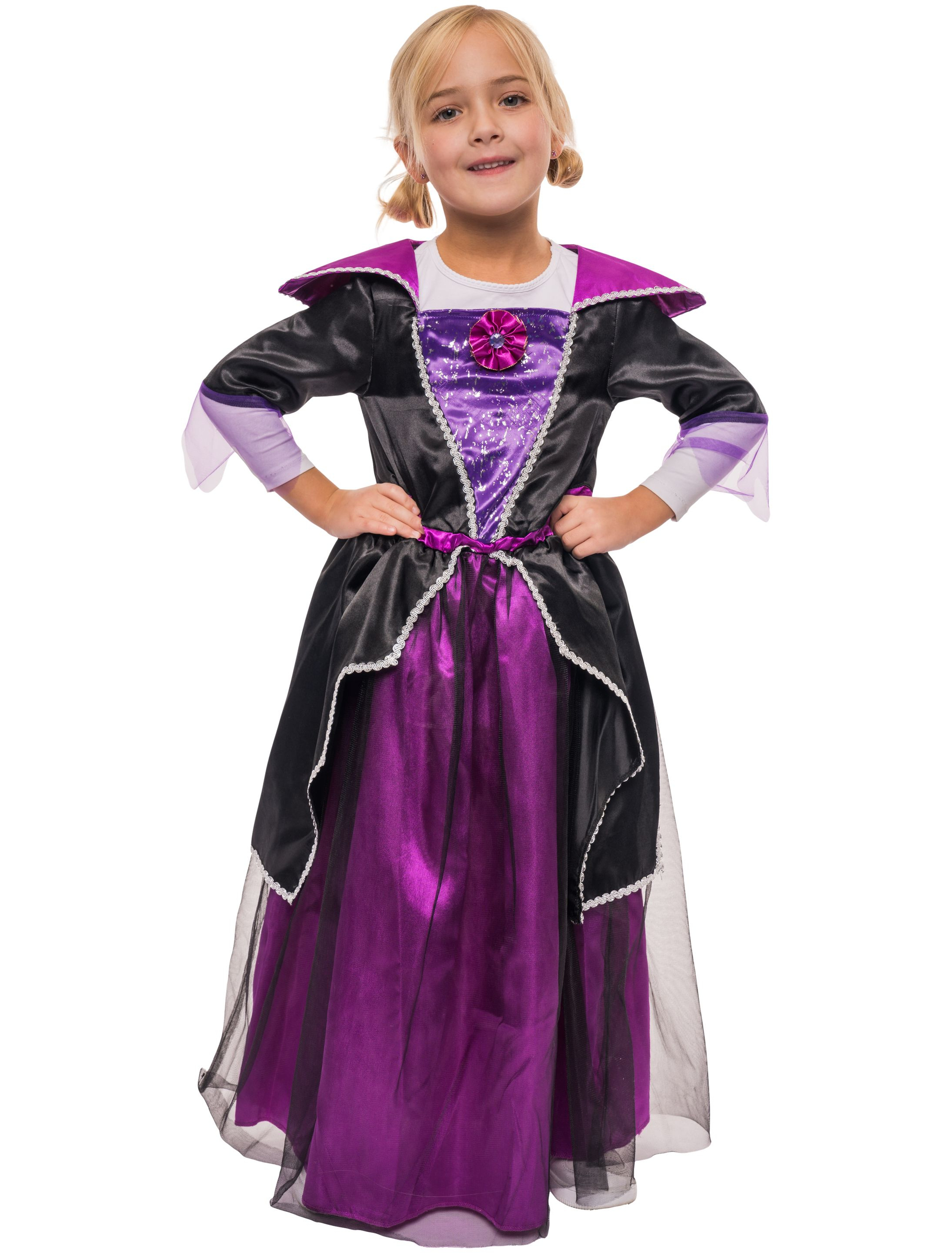 Kleid Vampir Mädchen schwarz/lila 152
