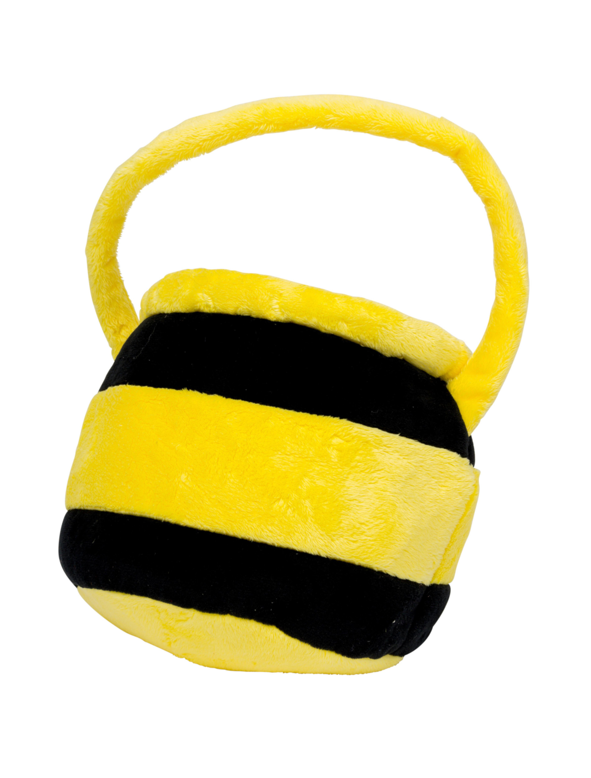 Kostümzubehör Tasche Honigtopf Plüsch schwarz/gelb