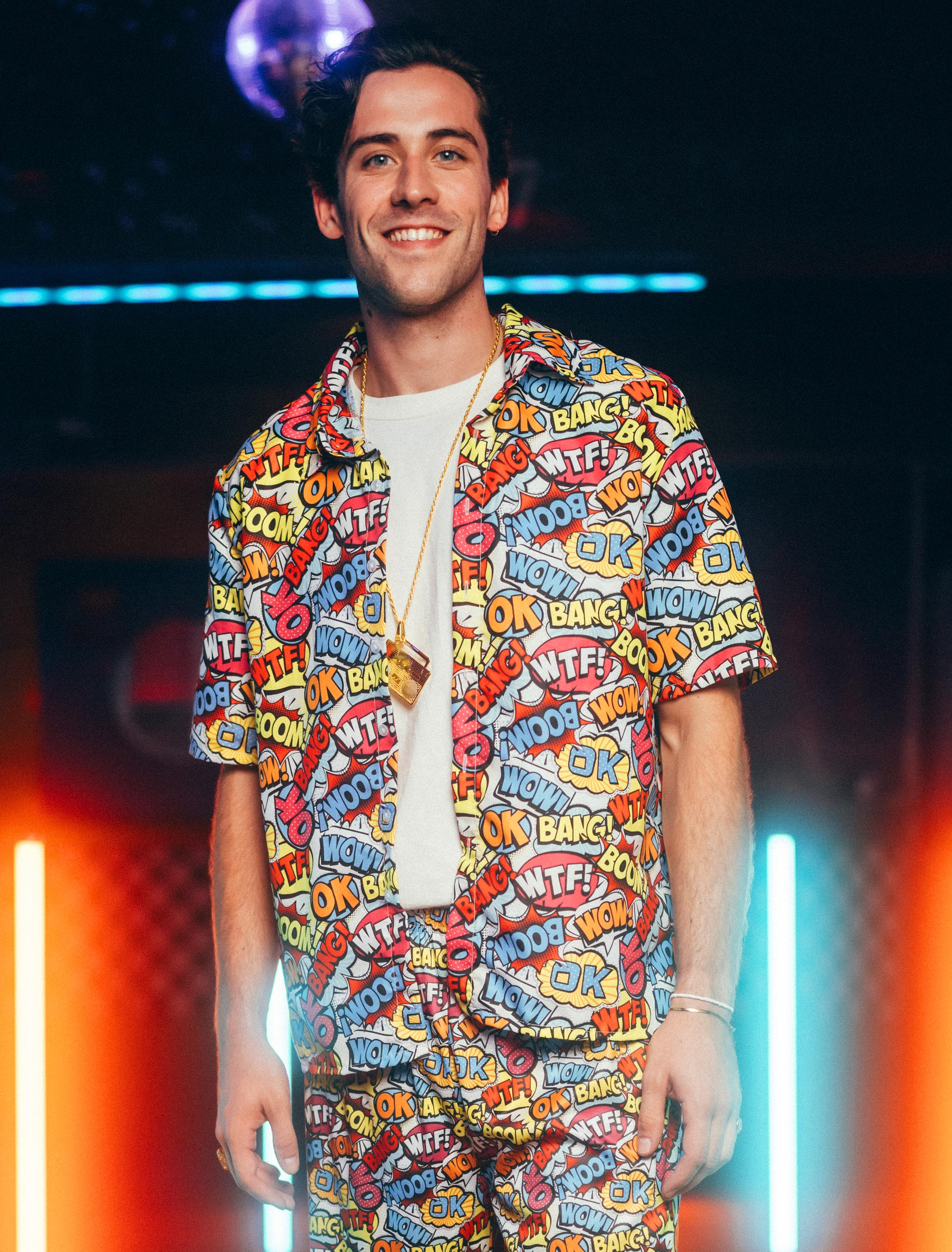 Hemd mit Comic Print Herren bunt XL Farbe: bunt