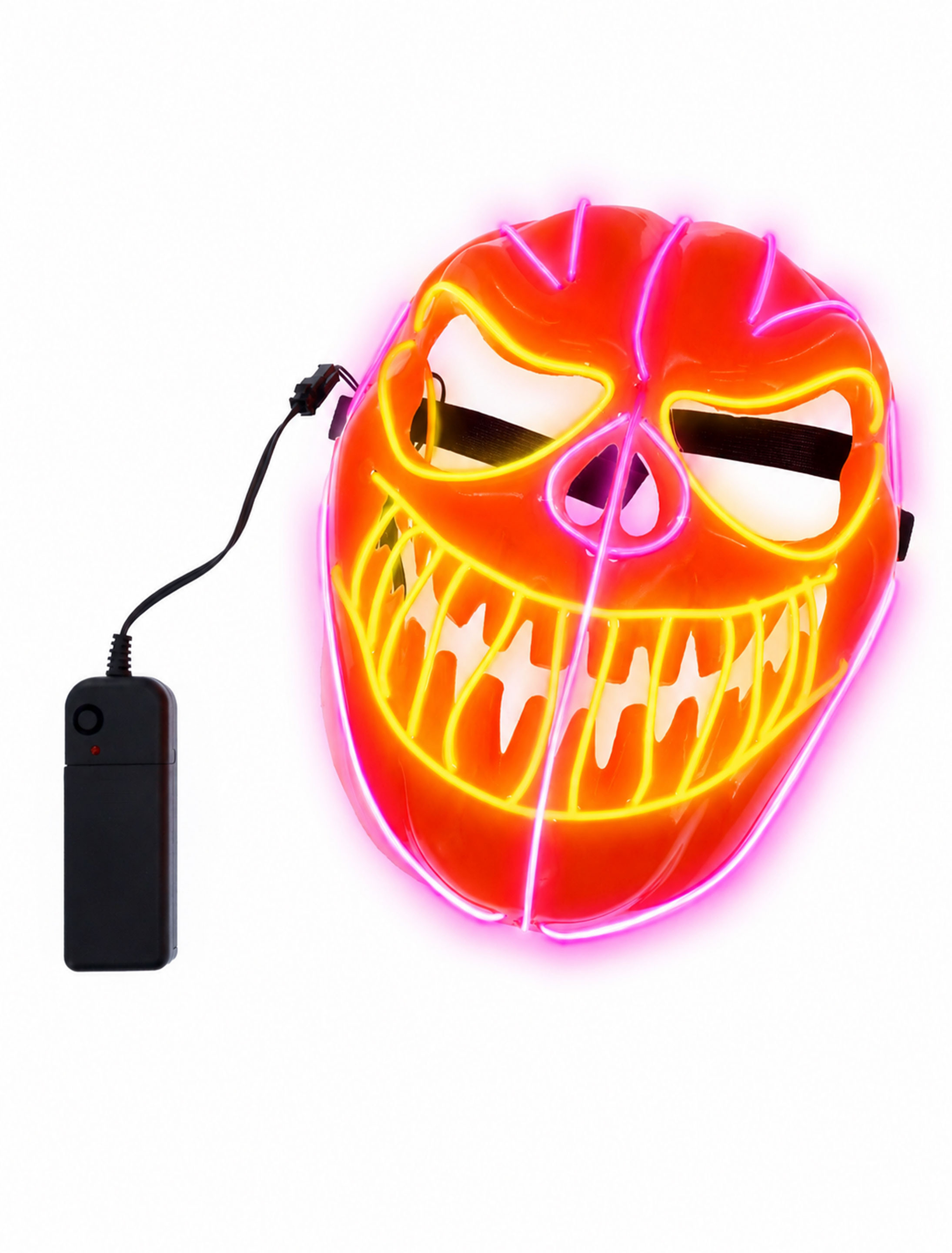 Kostümzubehör LED Maske Horror Kürbis orange