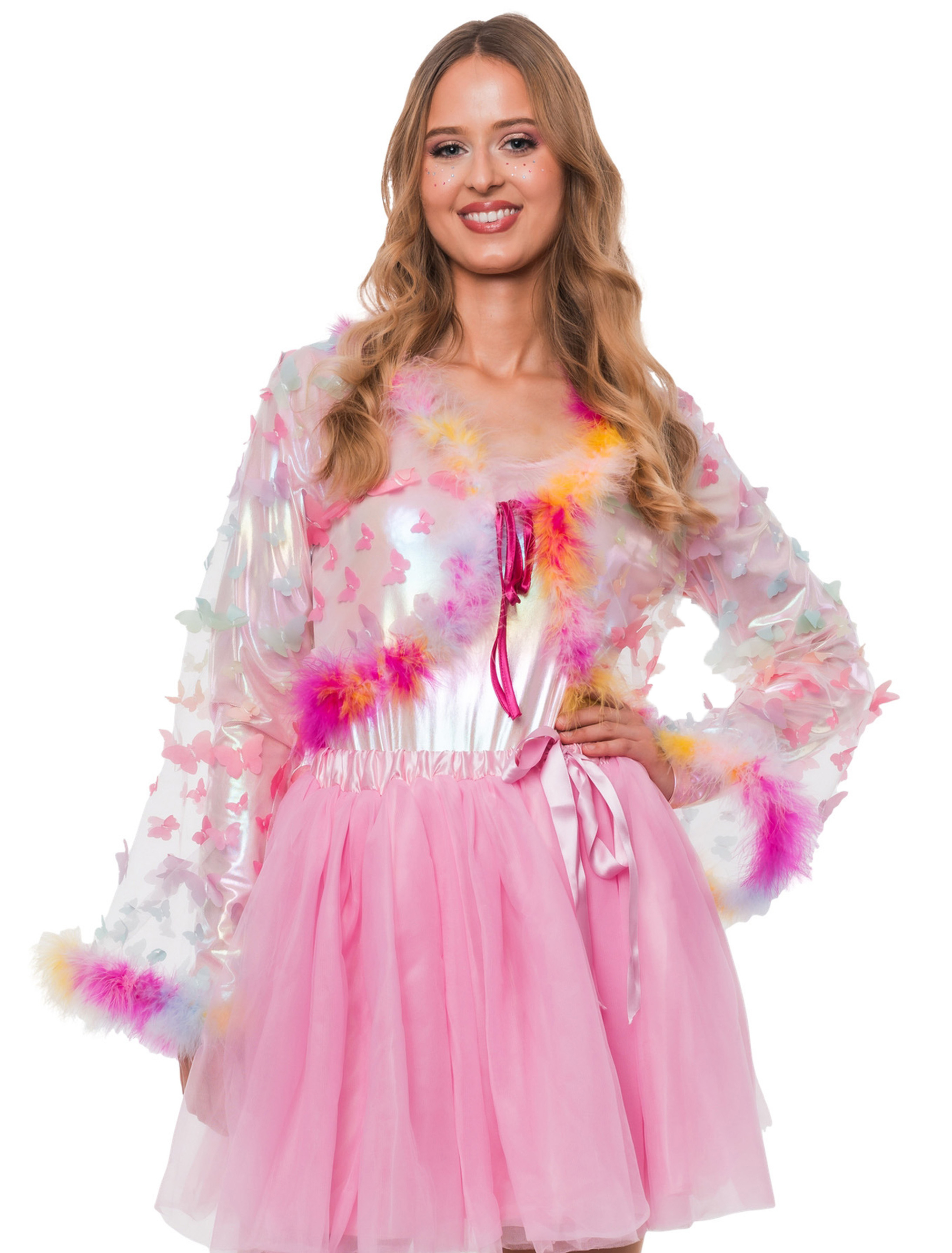 Jacke Schmetterlinge Damen bunt S/M Farbe: bunt