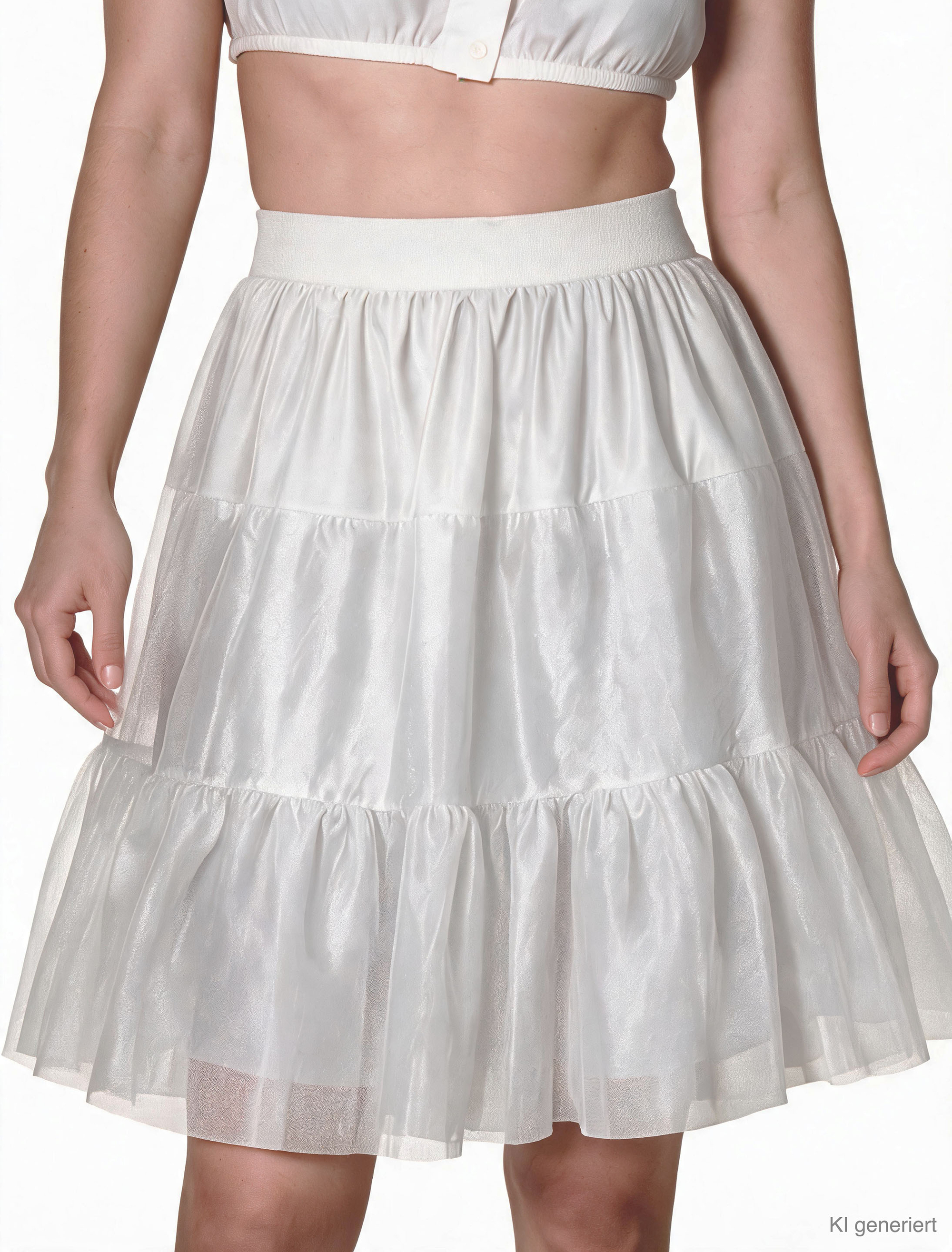 Petticoat lang Damen weiß S/M