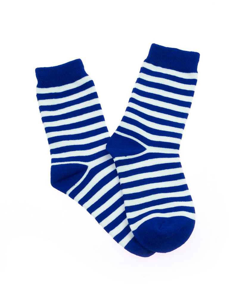 Kostümzubehör Socken gestreift blau/weiß 41-46