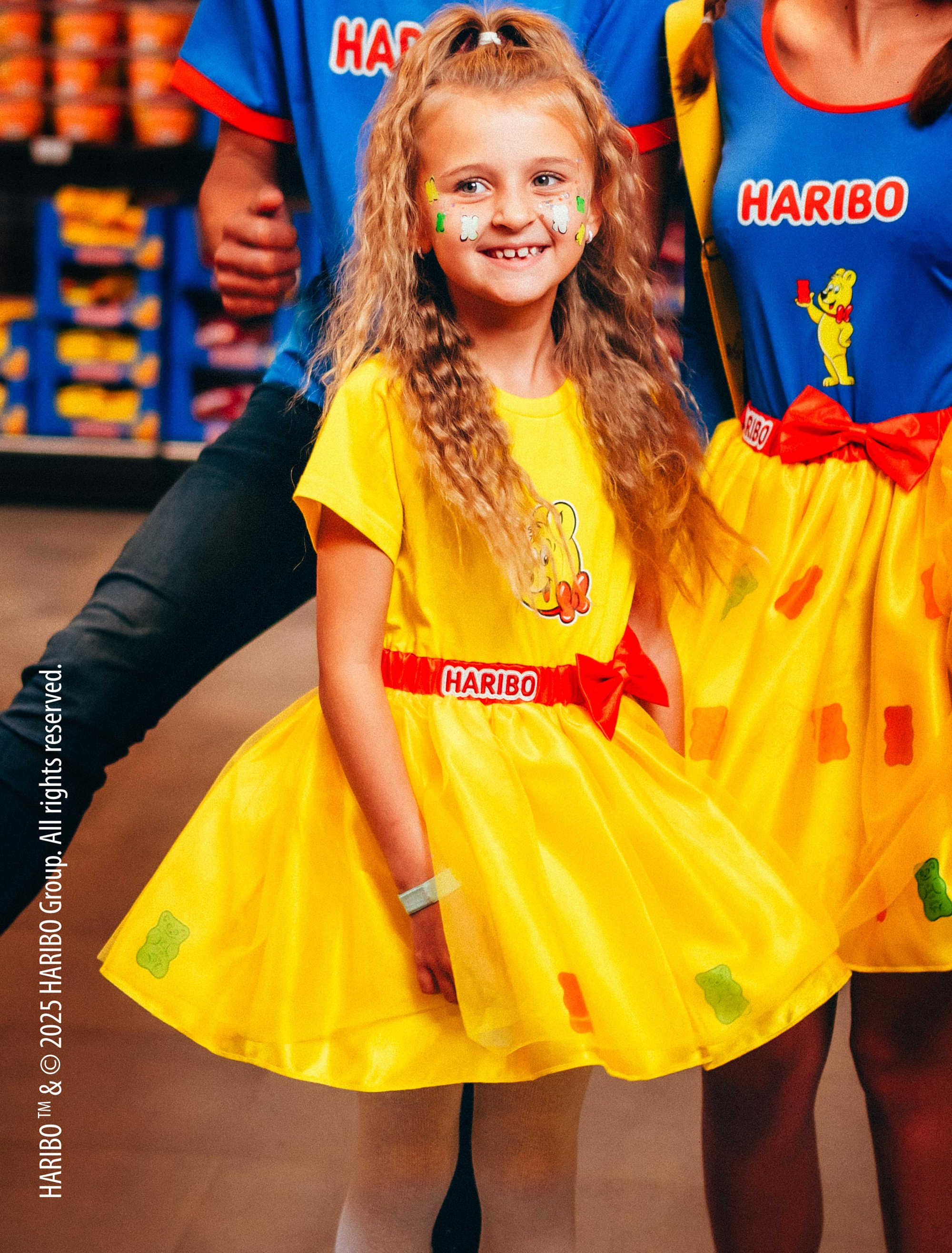 Kleid HARIBO Goldbären mit Schleife Kinder gelb 98/104