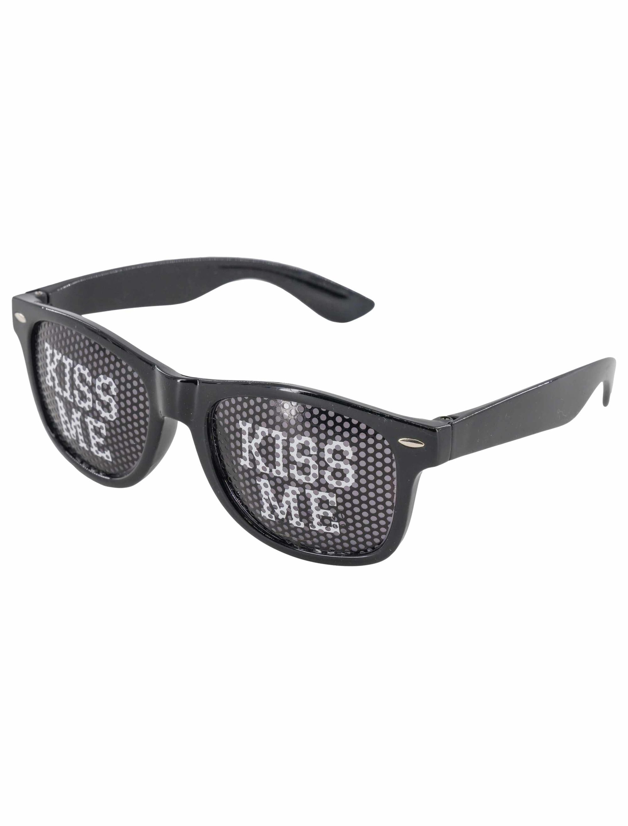 Kostümzubehör Brille Kiss me schwarz/weiß