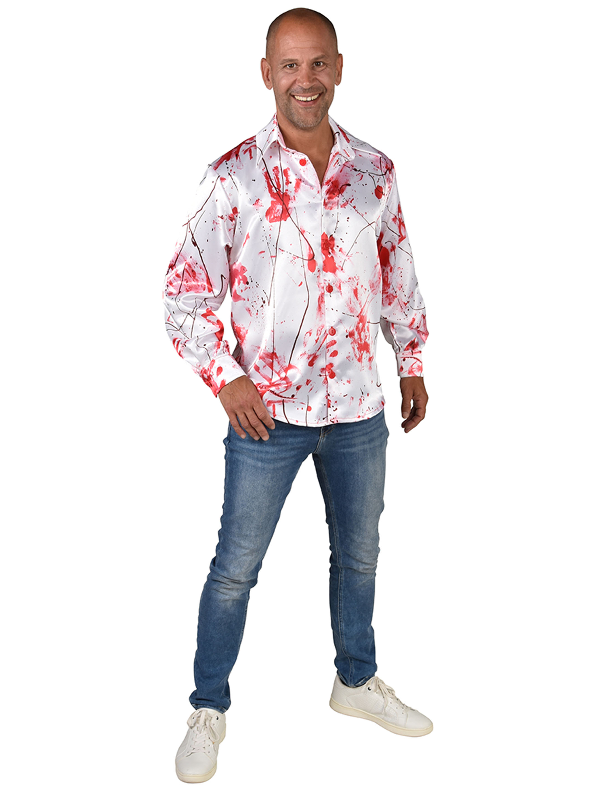 Hemd blutig Blutspritzer Herren rot/weiß 2XL/3XL