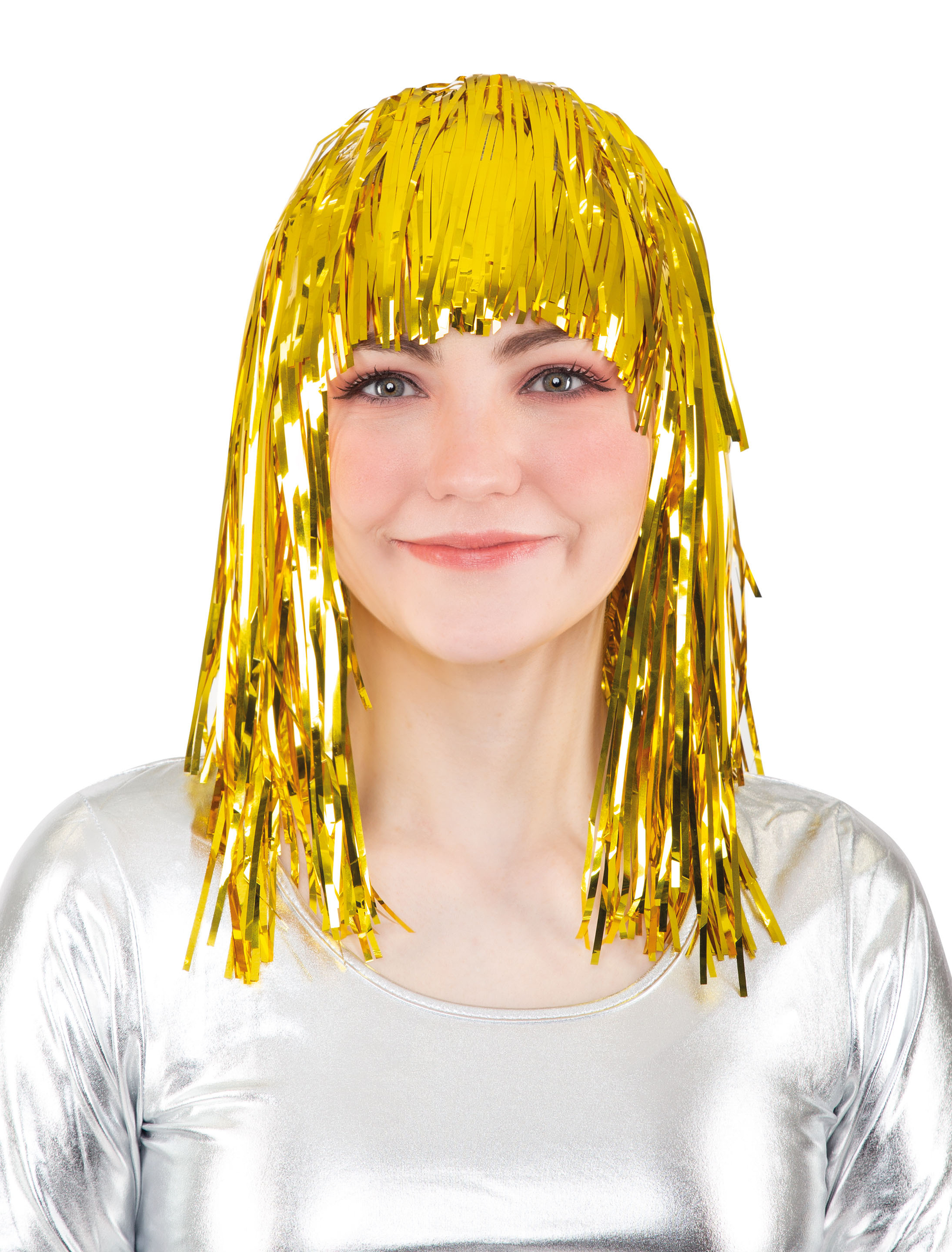 Kostümzubehör Perücke Lametta Metallic gold one size