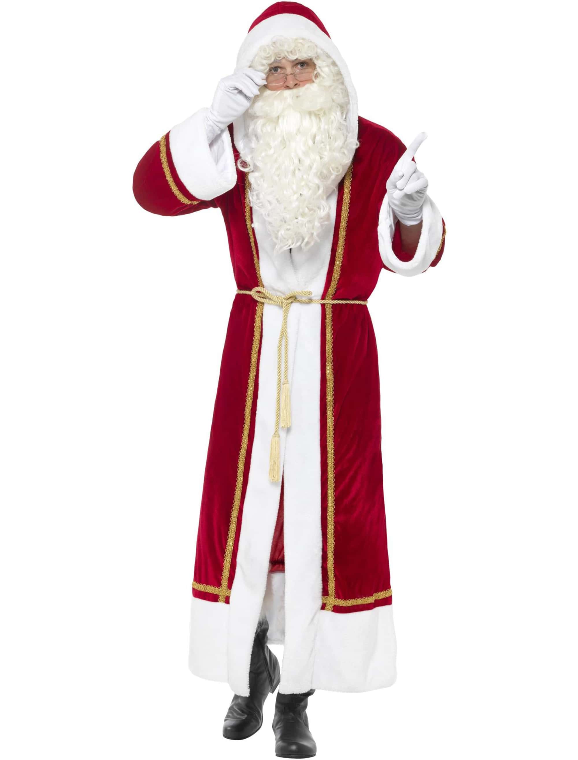 Mantel Weihnachtsmann deluxe 2-tlg. Herren rot M/L