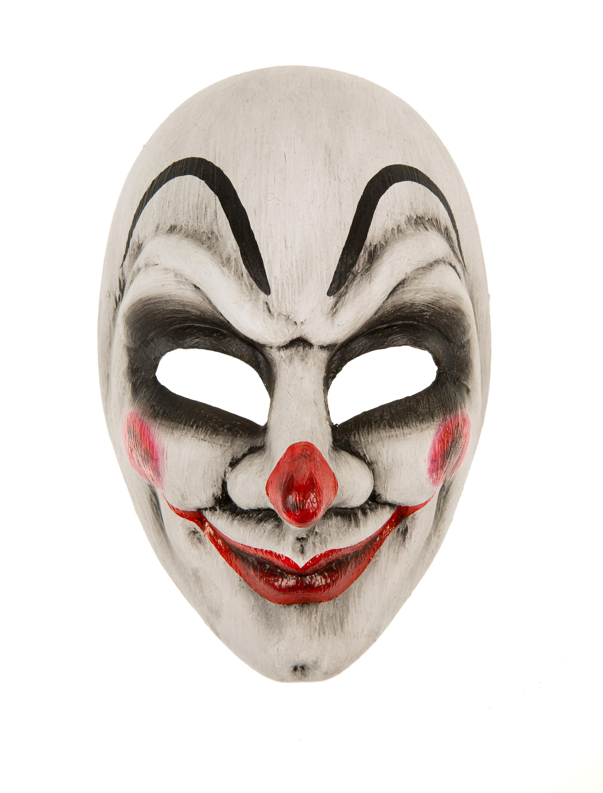 Kostümzubehör Maske gruseliger Clown schwarz/weiß/rot