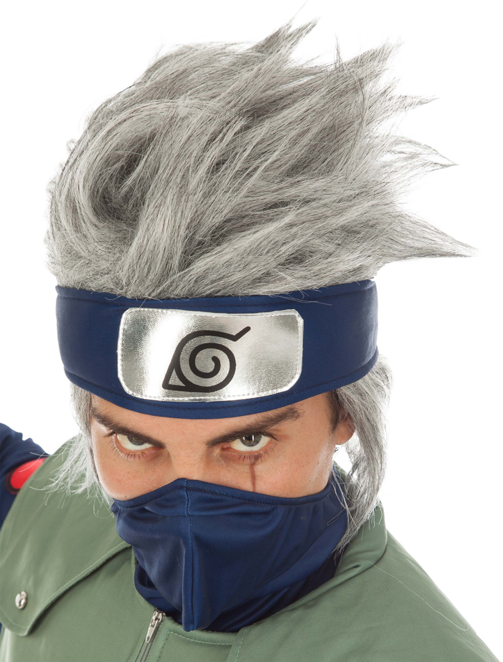 Kostümzubehör Perücke Kakashi Herren grau